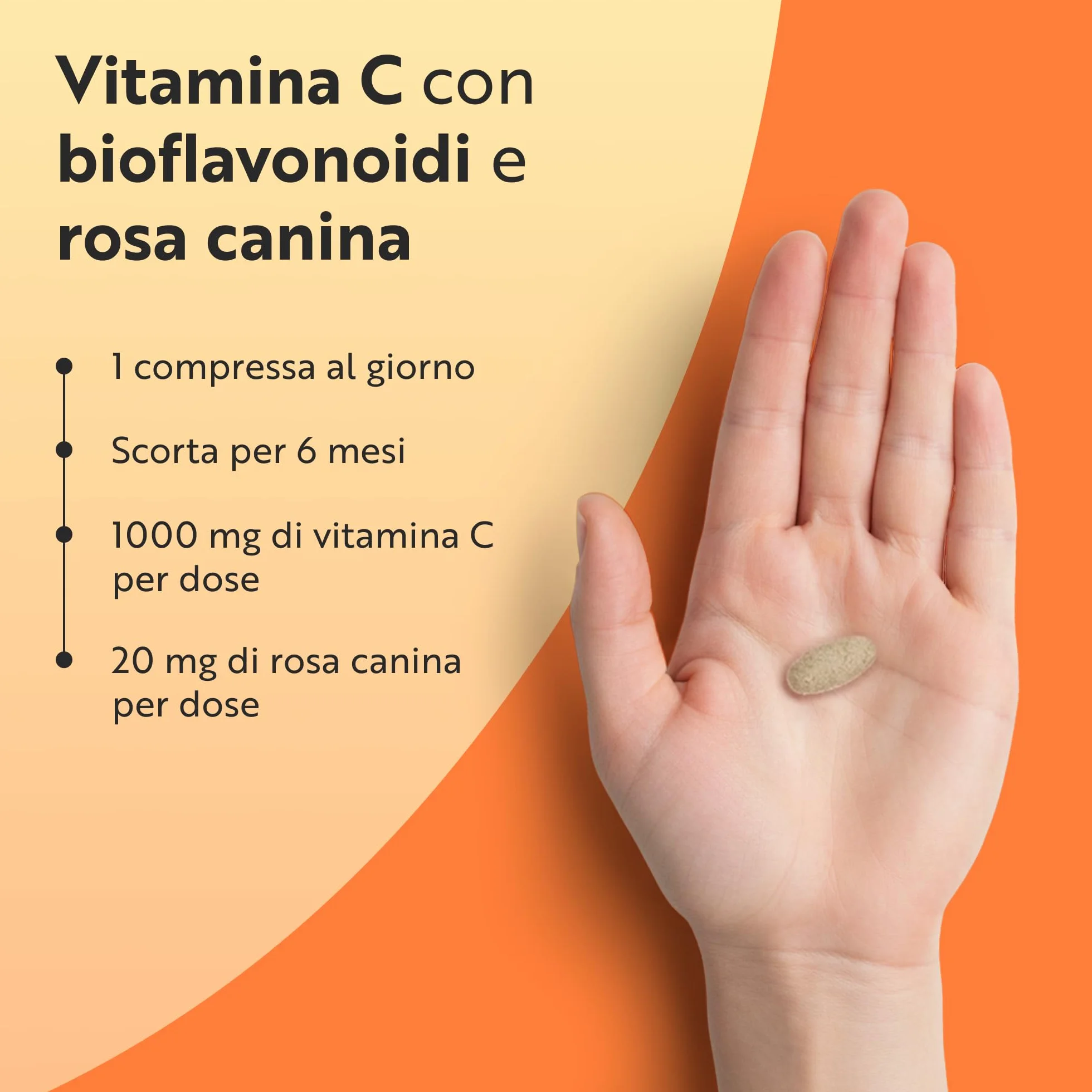 Nutravita Vitamina C 1000mg 180 Compresse con Rosa Canina e Flavonoidi - Acido Ascorbico Vegan