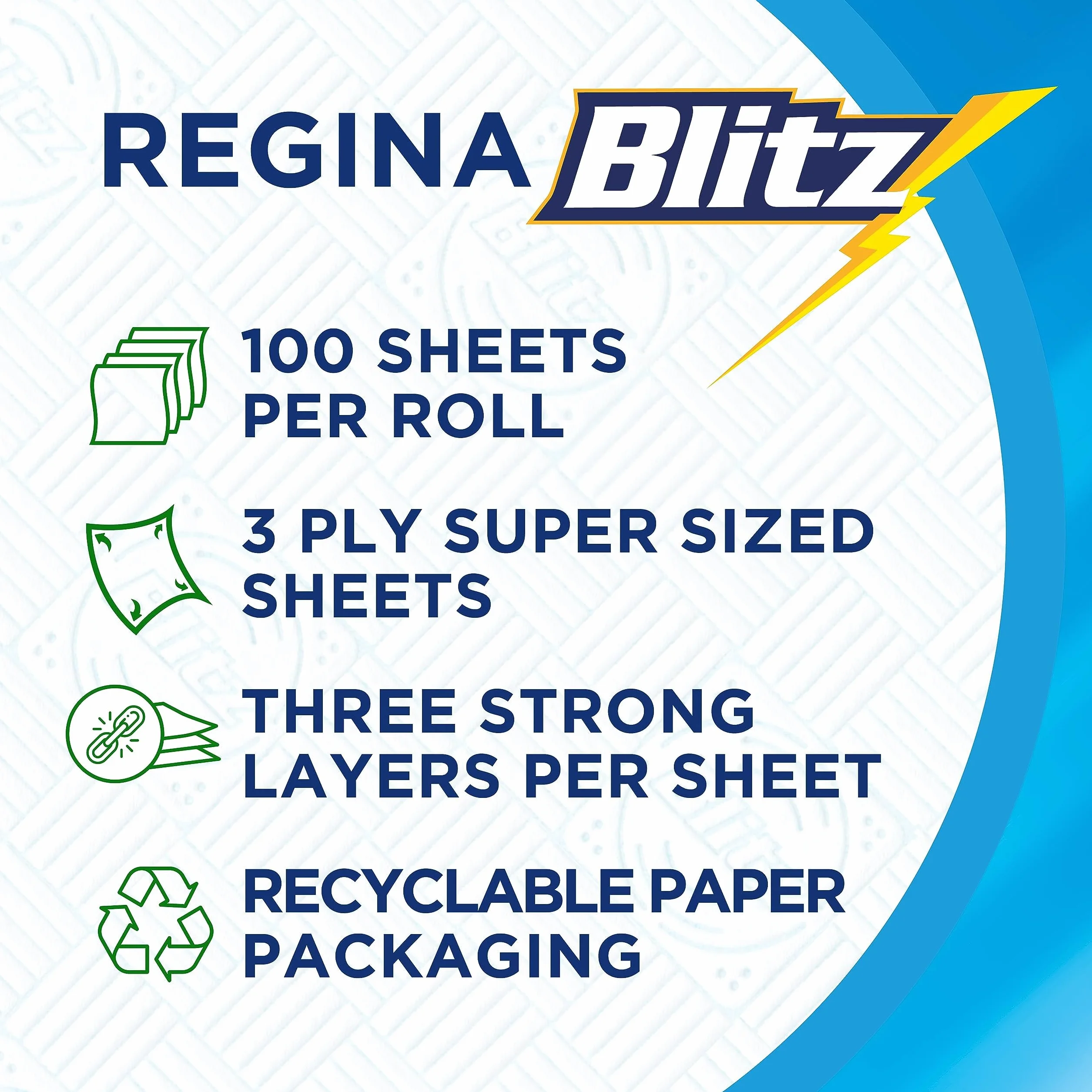 Regina Blitz 3Ply Xl Sheets Pack of 6 Total 600 Sheets