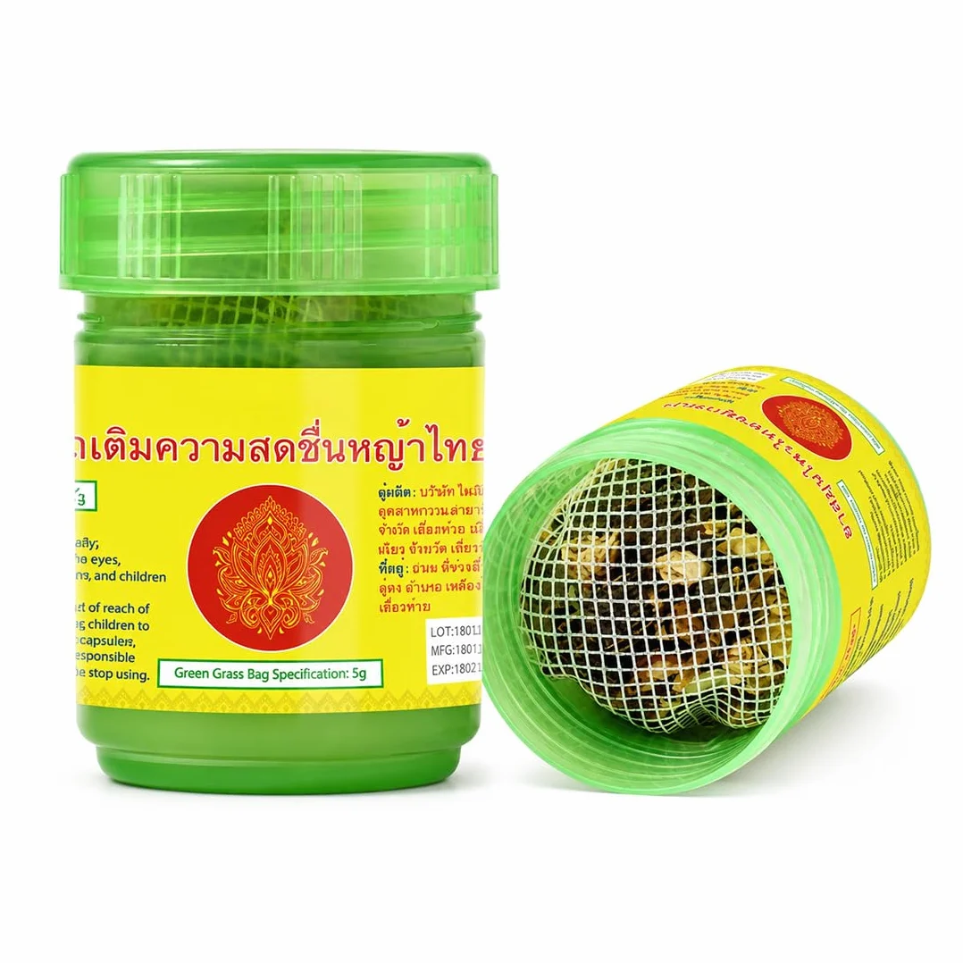 2 Pezzi Inalatore Thailandese, Inalatore a base di erbe Bottiglia verde, Ideale per la casa, l'ufficio o i viaggi