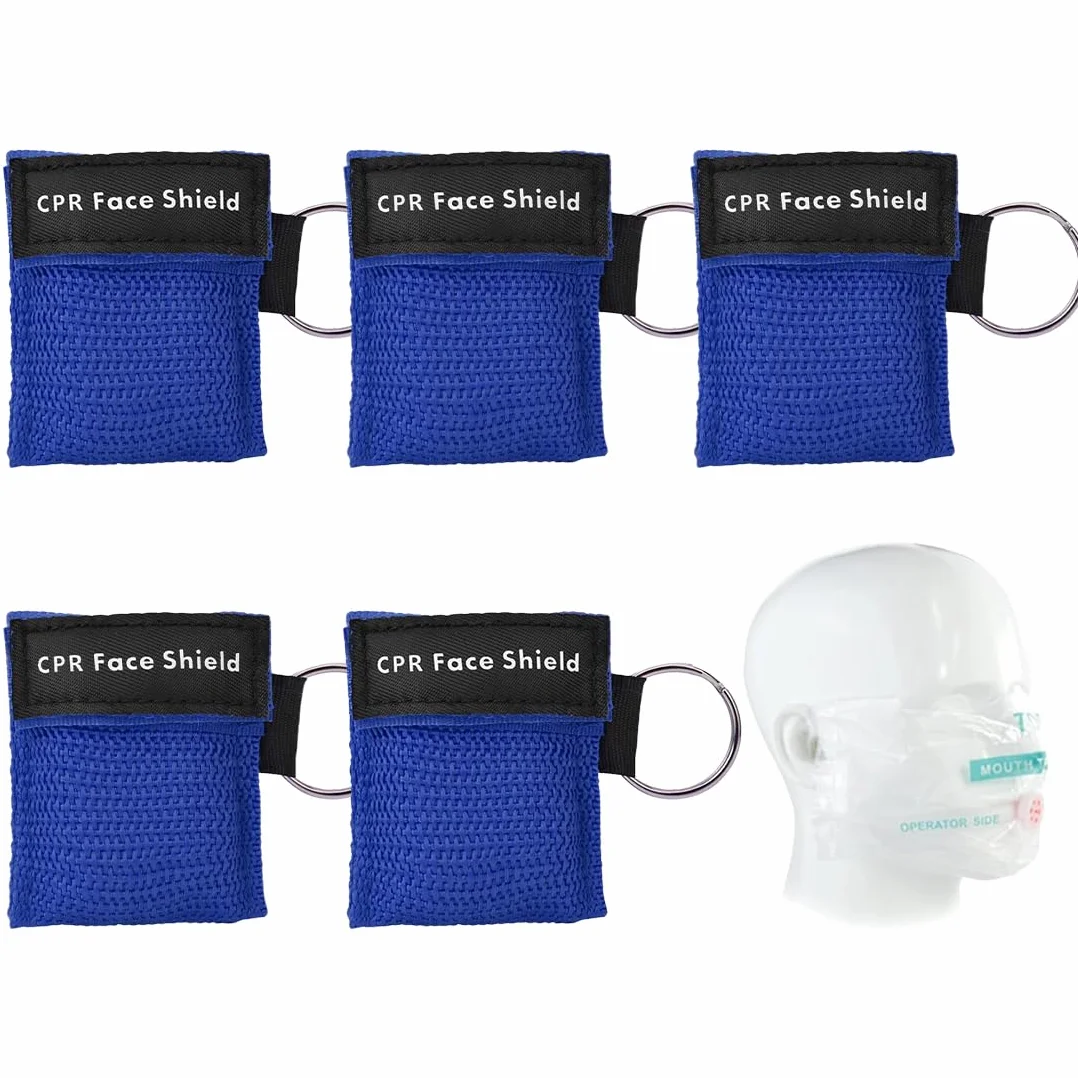 Maschera facciale portatile portachiavi blu 5pcs emergenze interne esterne