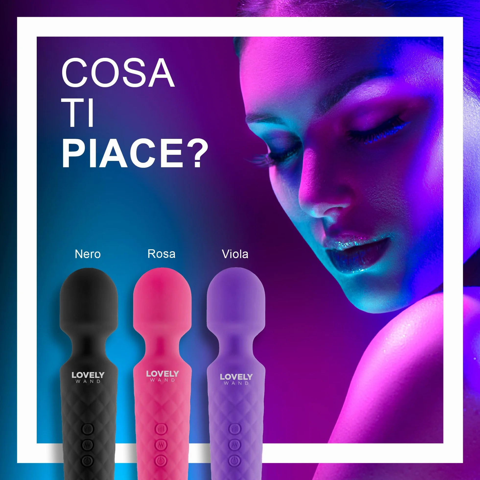 Vibratore Sessuale per Donna - Massaggiante Personale Con 8 Velocità e 20 Modalità - Stimolatore Punto G - Dildo vibrante, Vibratorepunto squirt, Giocattoli Sessuali - Lovely Wand (Viola)