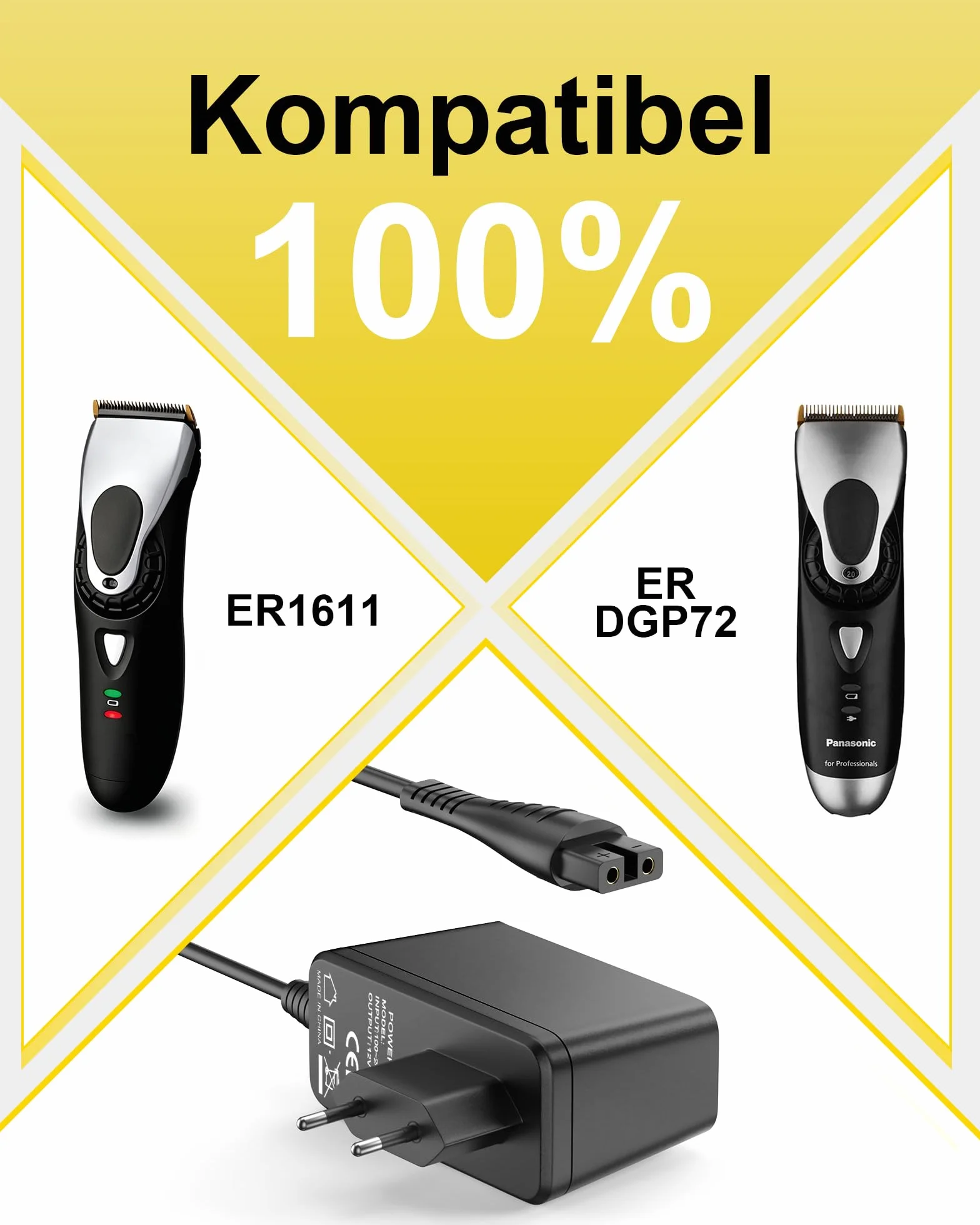 Caricatore per Panasonic ER1611, ER1611K801, ER-DGP72, 3,6 V, 1,5 A