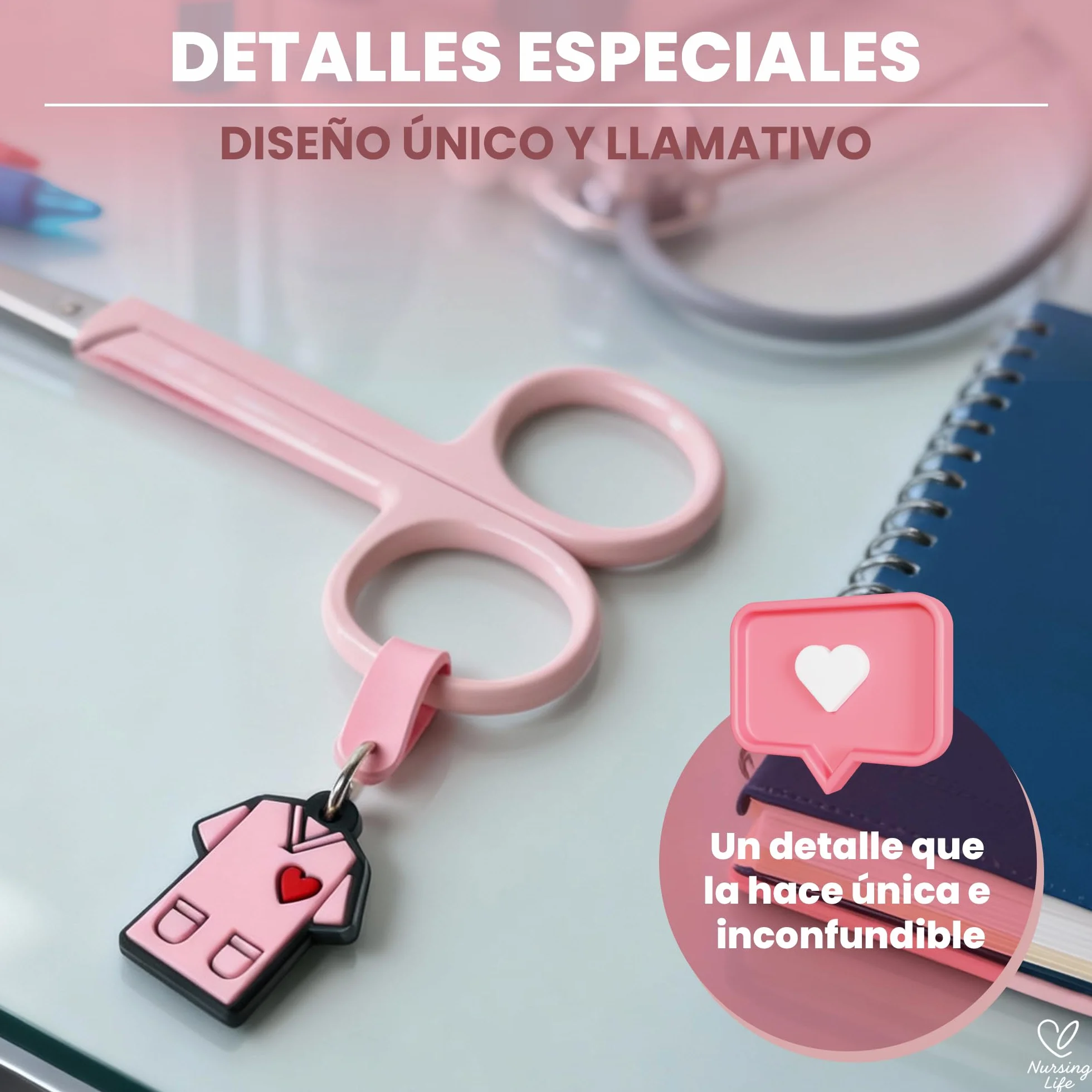 Forbici infermieristiche punta arrotondata rosa pronto soccorso professionale