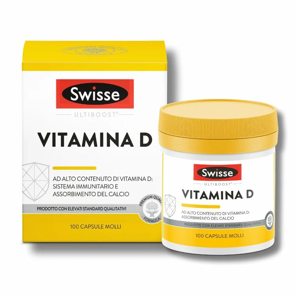 SWISSE Ultiboost- Vitamina D 2000 UI, Integratore Difese Immunitarie Adulti, Integratori Alimentari Donna e Uomo con vitamina D3 per Mantenimento Ossa e Denti Sani, Made in Italy, 100 Capsule Molli