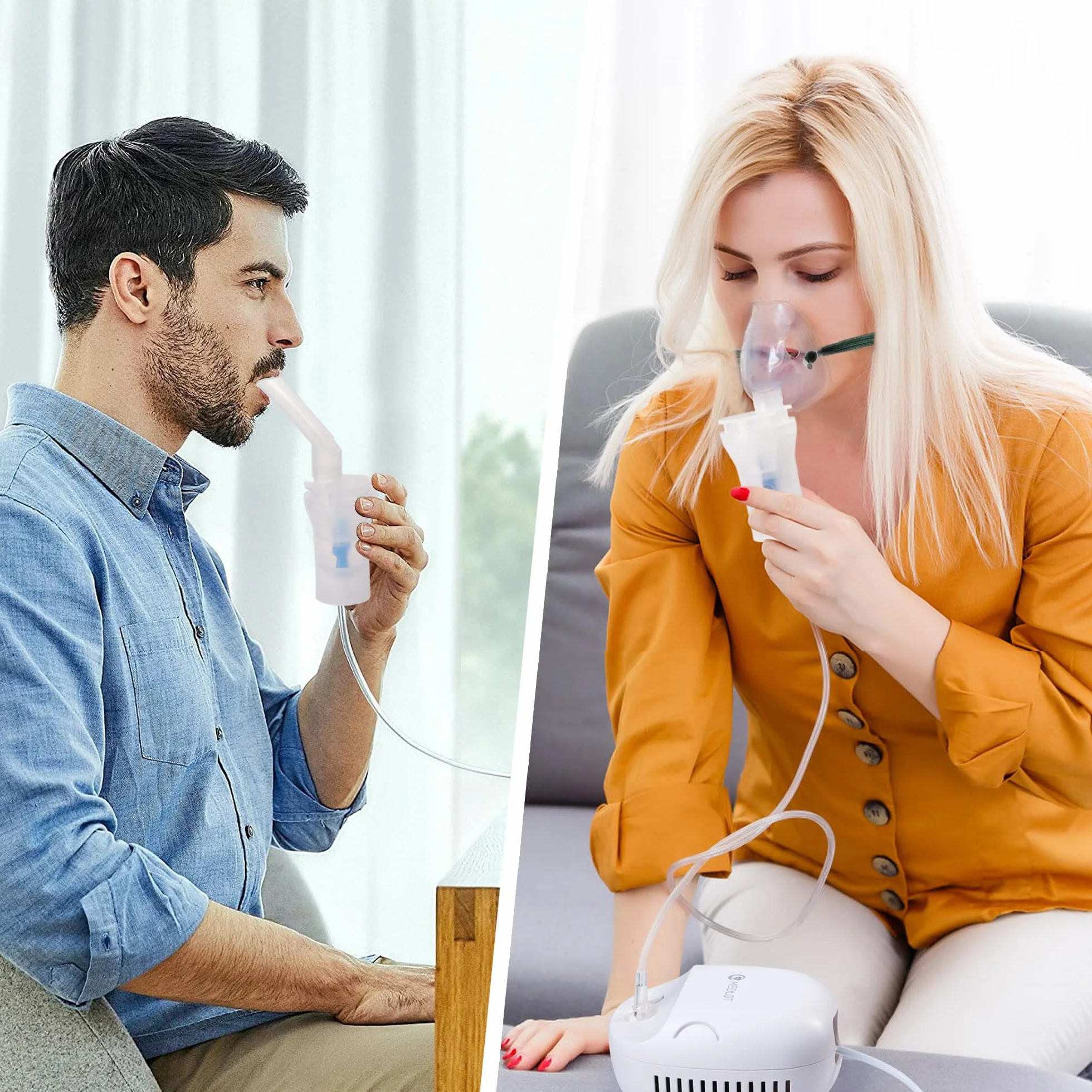 Aerosol portatile per Adulti e Bambini, Nebulizzatore con Compressore Inalatore con Doccia Nasale