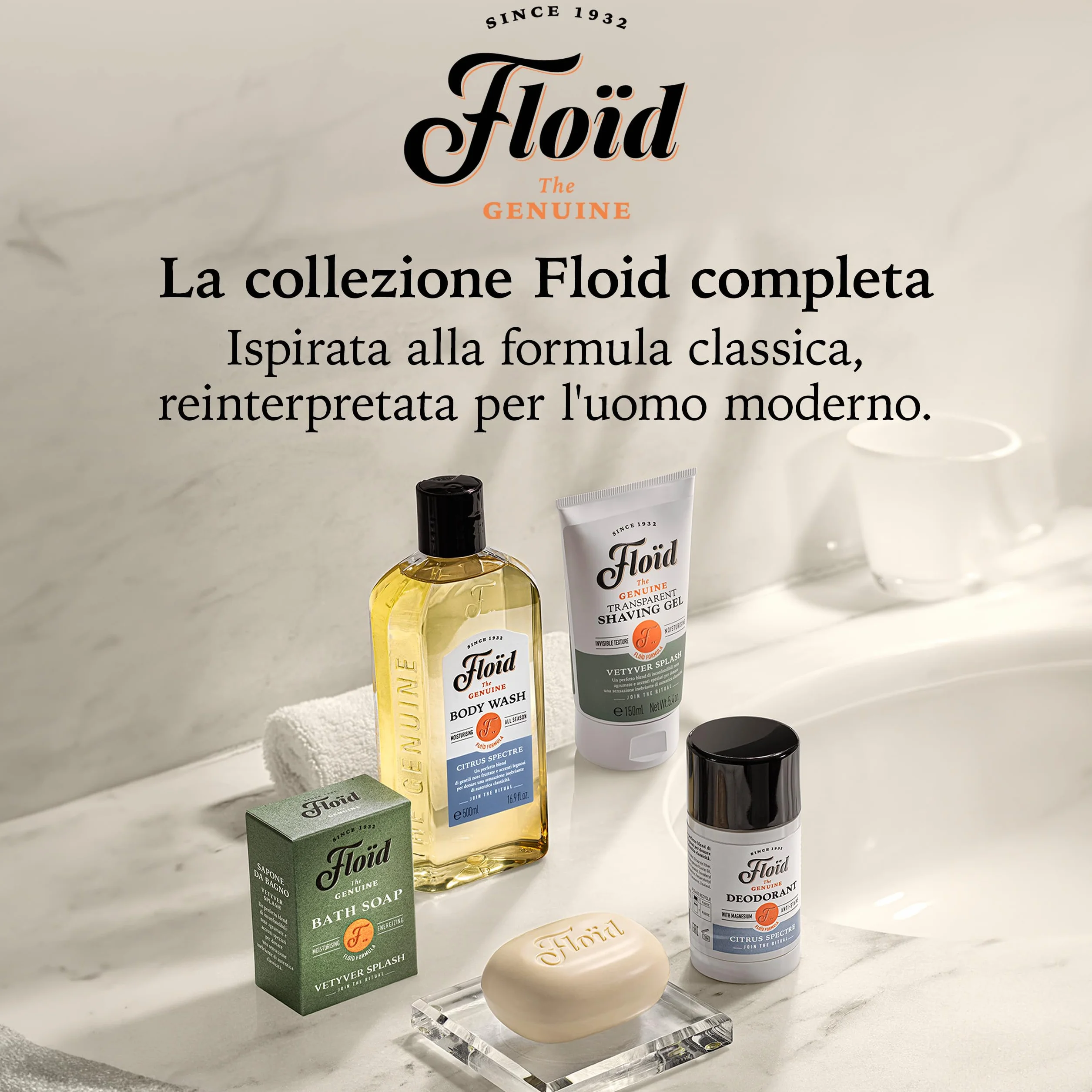 Floïd Transparent Shaving Gel Vetyver Splash (150 ml), Gel da barba profumato con glicerina idratante, Crema da barba trasparente per una rasatura comfortevole