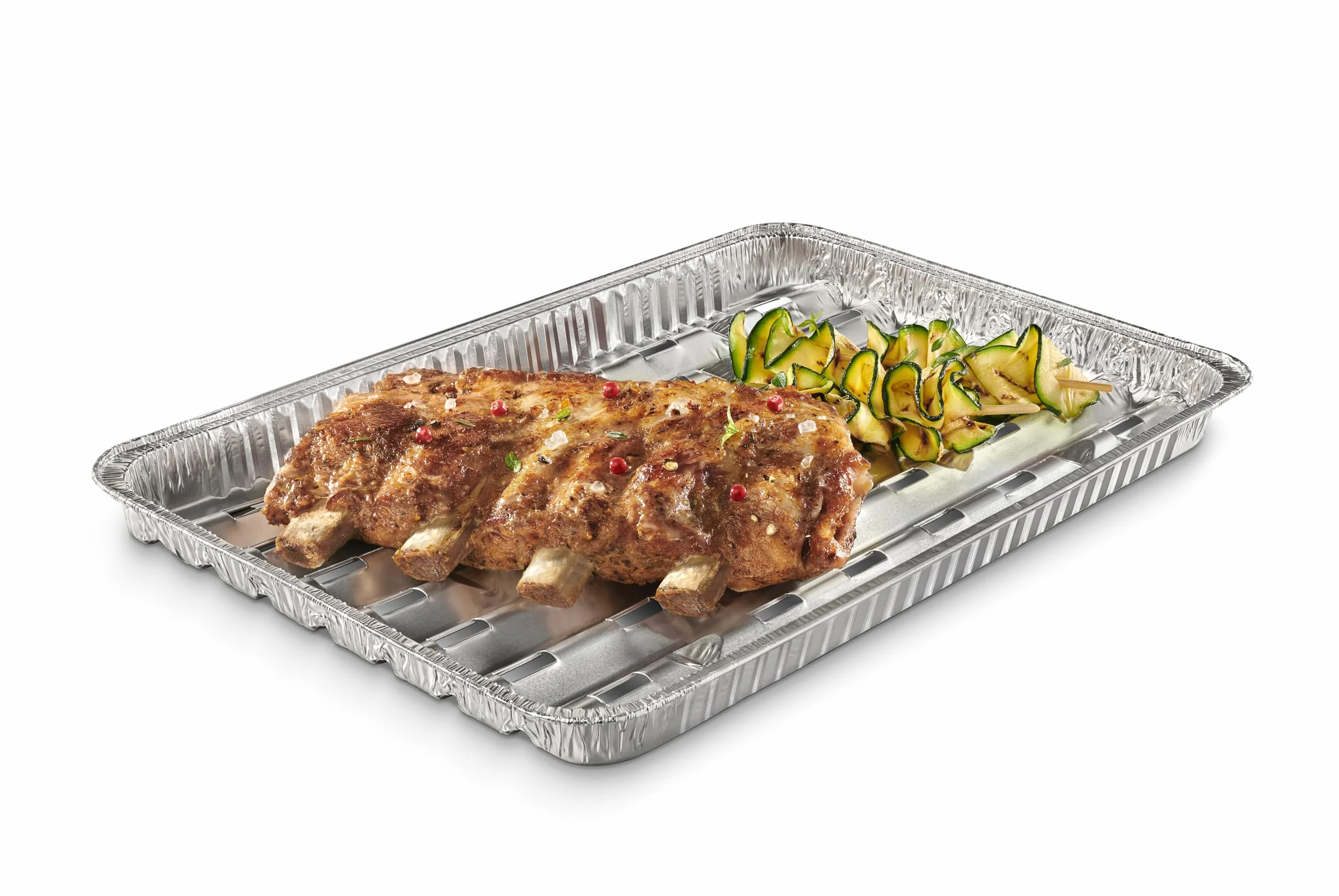 Cuki Griglie bbq in alluminio, monouso, 3 pezzi, per barbecue e grigliate, adatte anche in forno