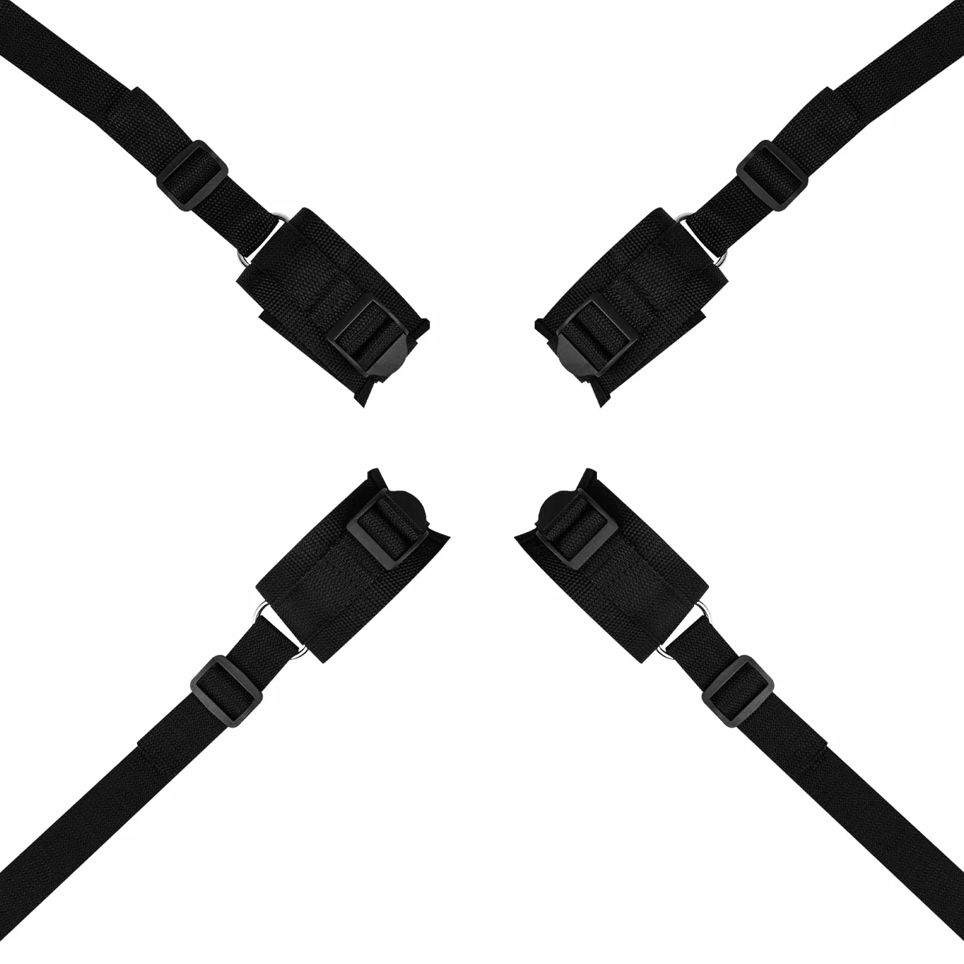EIS, bondage, cinghie da letto BDSM, incluse manette e cavigliere, dimensioni regolabili, da fissare sotto il materasso
