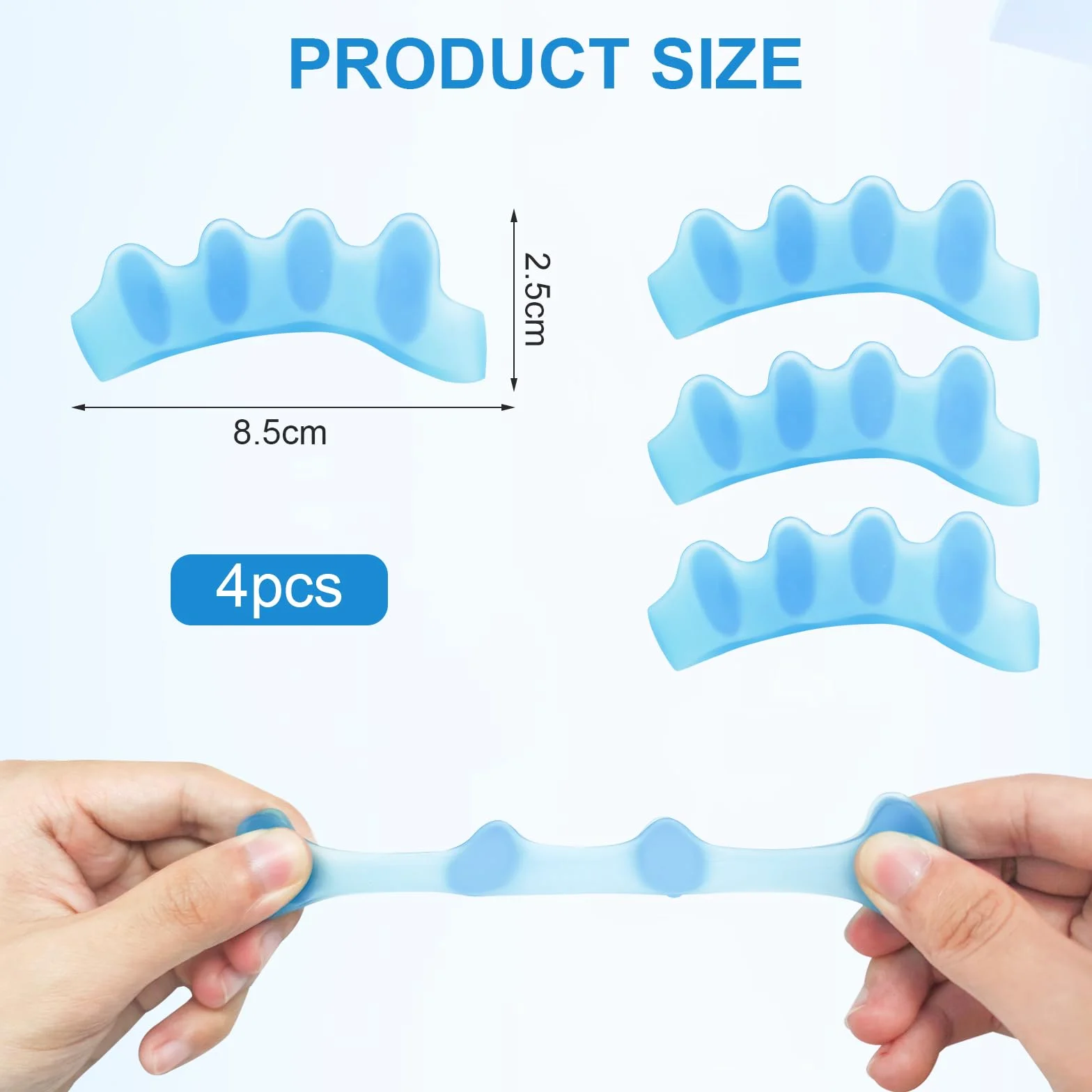 Separatore Dita Piede in Gel 4 Pezzi per Dita Sovrapposte