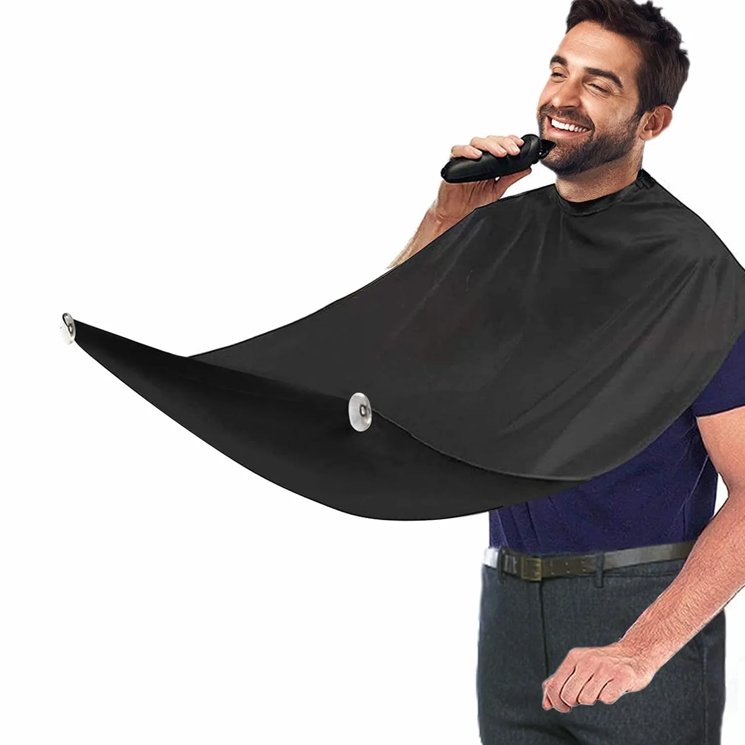 Grembiule da Barba Impermeabile Telo per Barba Cattura Barba e Capelli Antiaderente Con 2 Ventose