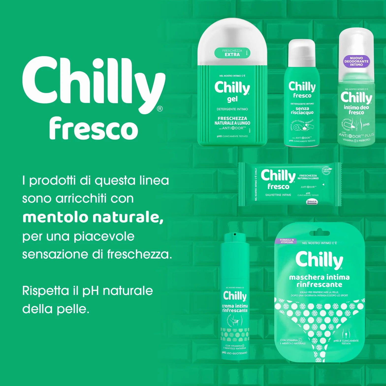 Chilly Crema Intima Rinfrescante con Vitamina E e Mentolo Naturale pH 5 50 ml