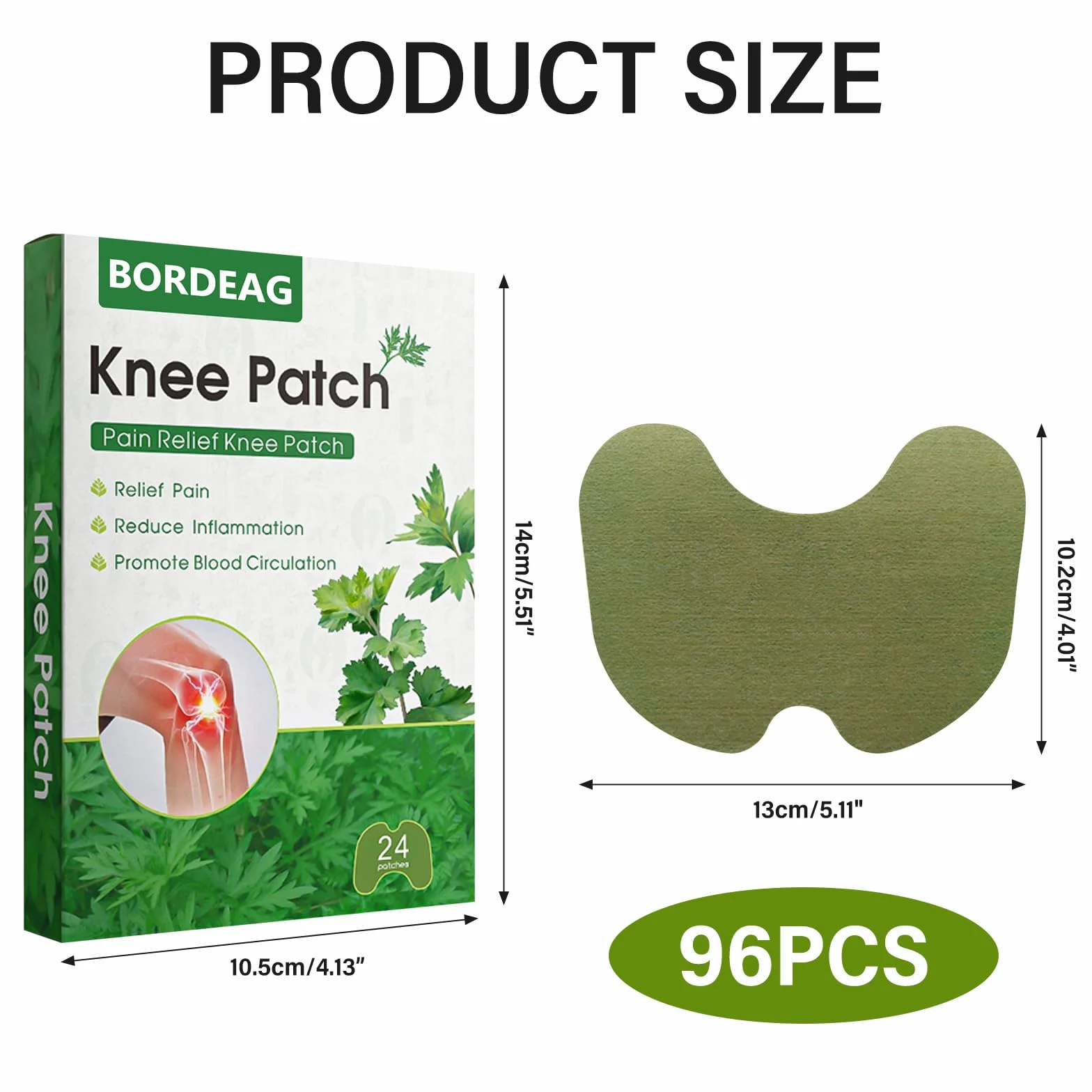 Patch Anti Dolore Ginocchia: 96 Pezzi Patch Riscaldante Posteriore Anti Dolore Assenzio, Knee Pane Rilievo per Ginocchia Schiena Collo Spalla Muscolare Articolazioni