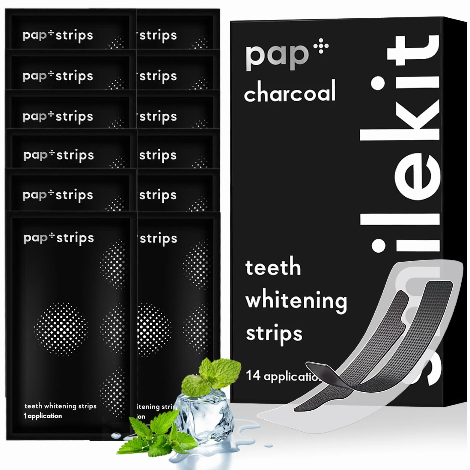 Strisce sbiancanti denti 28 applicazioni,di bambù del carbone di legna sbiancamento dei denti strisce,Sbiancamento Senza Danni,Teeth Whitening Strips, pulizia