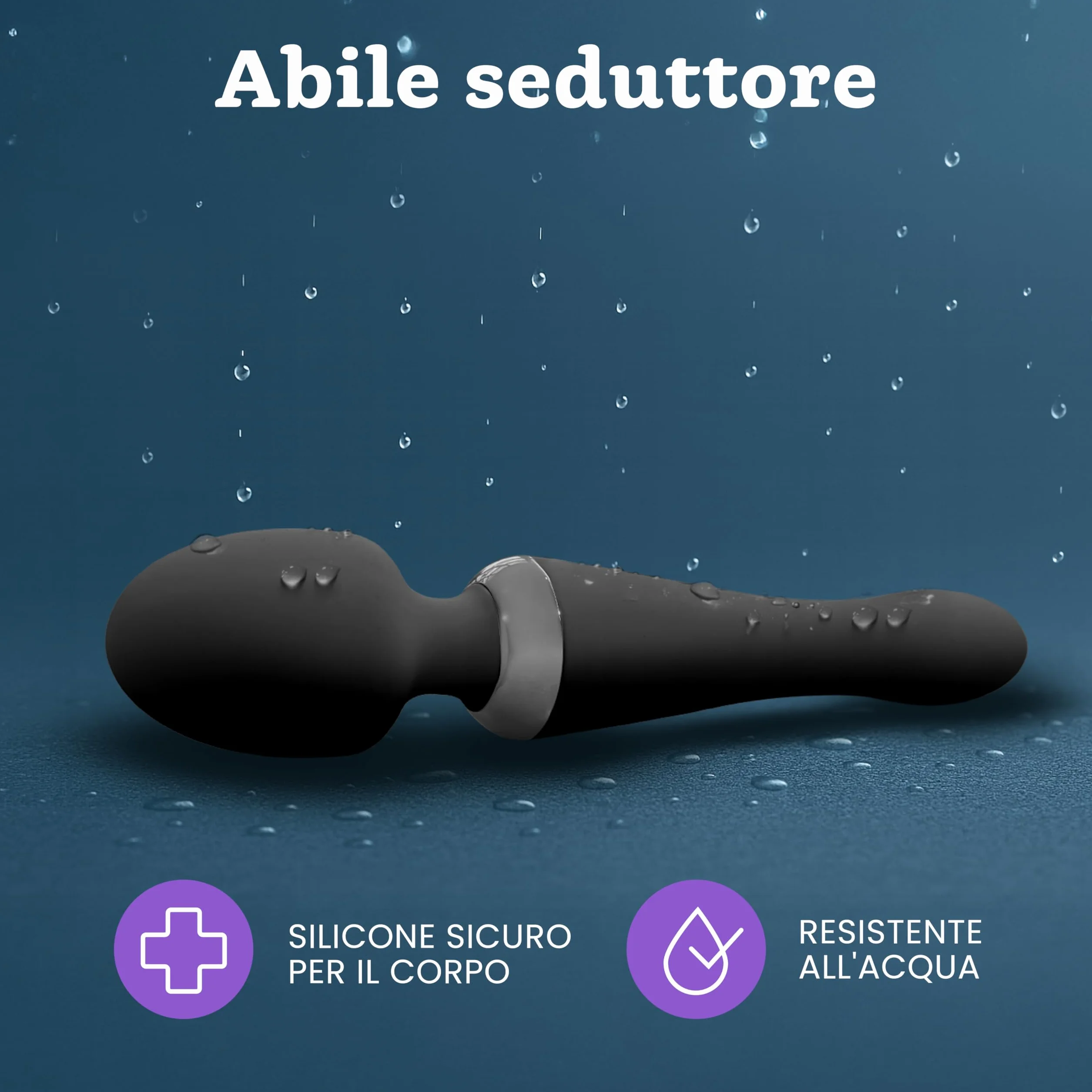 Vibratore Doppio di Oliver James – Wand Massaggiante e Dildo Vibrante con 10 Modalità di Piacere, in Silicone Resistente all’Acqua, Giocattoli Sessuali per Coppie e Donne (Nero)