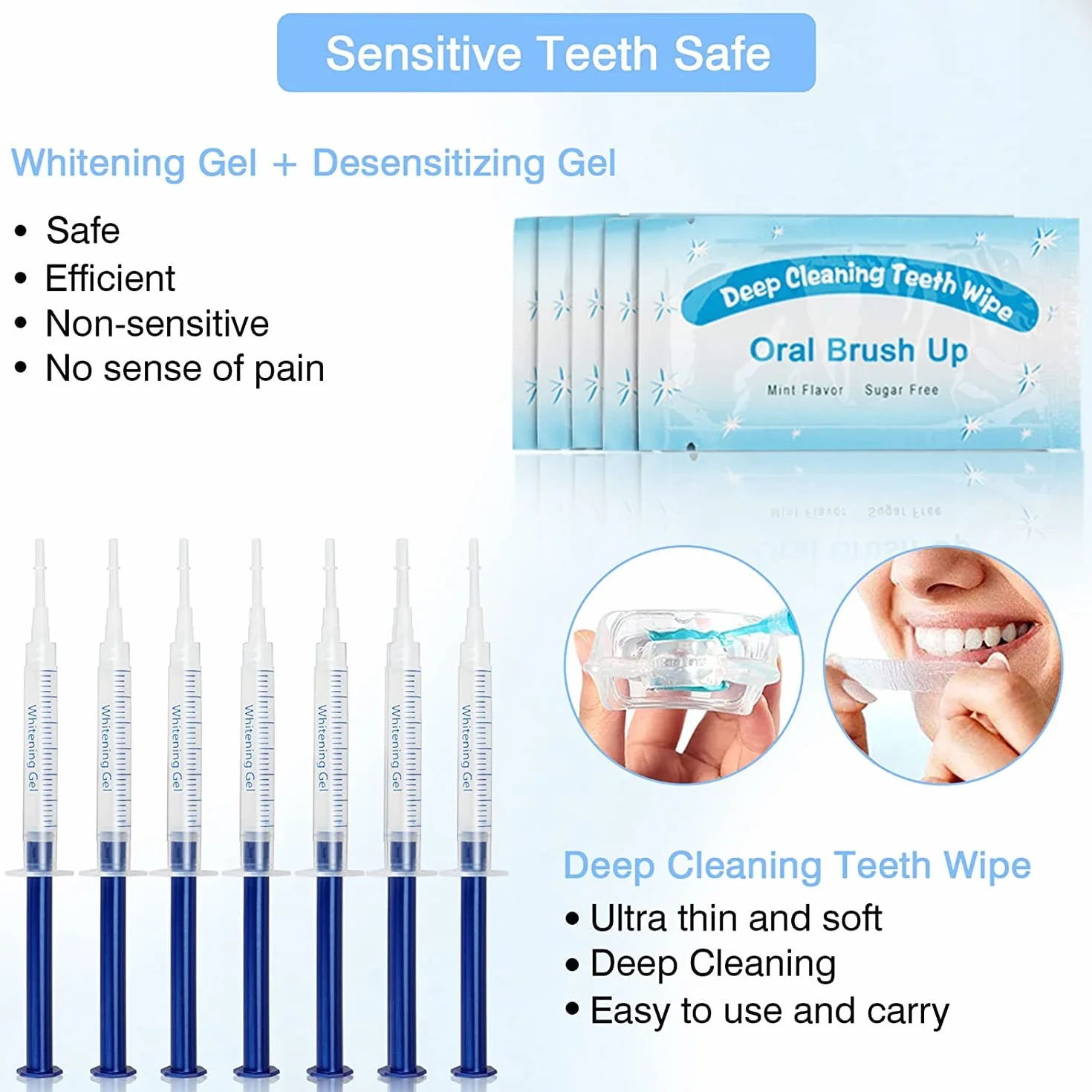 Kit Sbiancamento Denti Professionale LED 10x3ML Gel Sbiancante