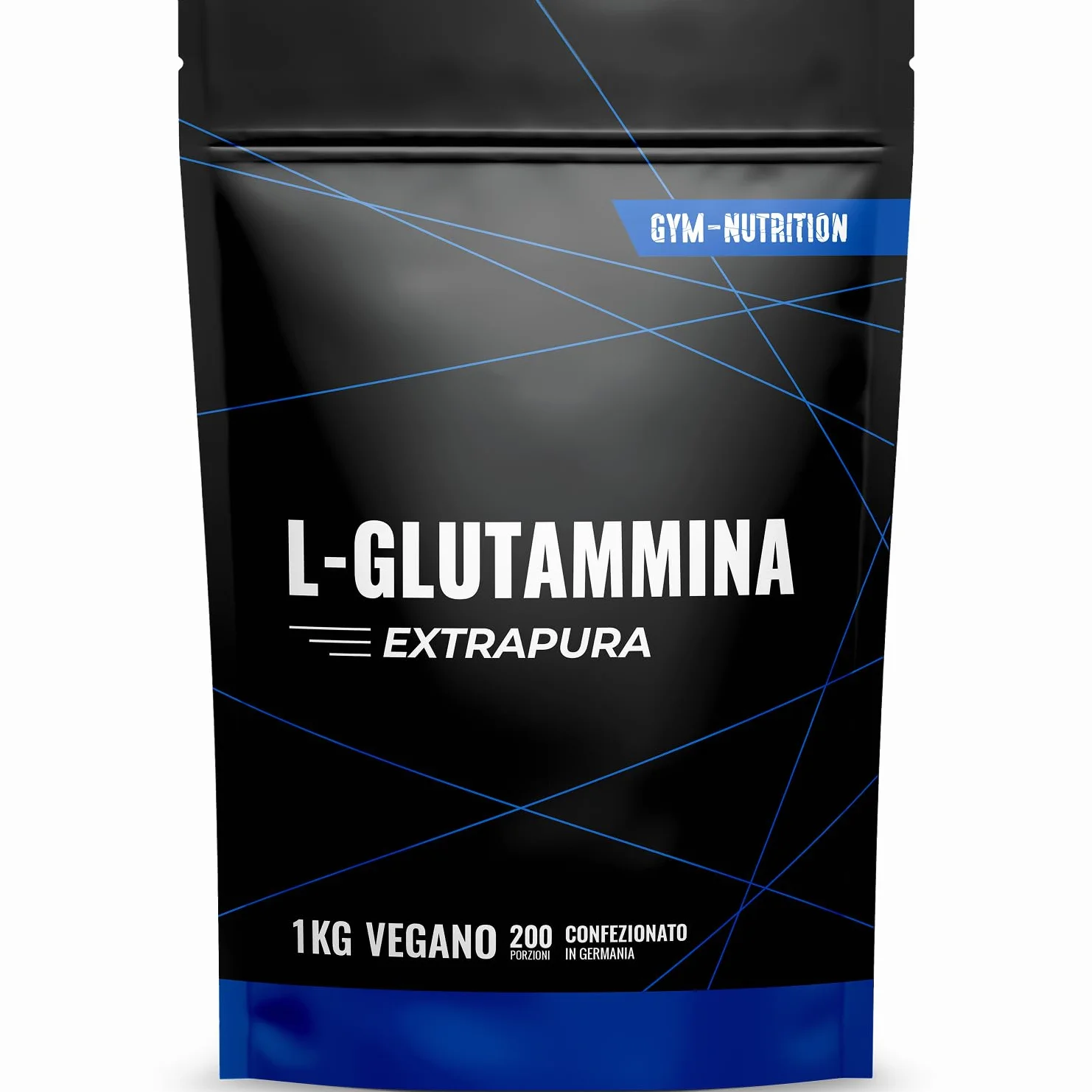 Glutammina in Polvere - 1 KG - 200 Porzioni - L-Glutammina Extra Pura con Vitamina B6 - Vegana e Prodotta in Germania - Glutamina Polvere