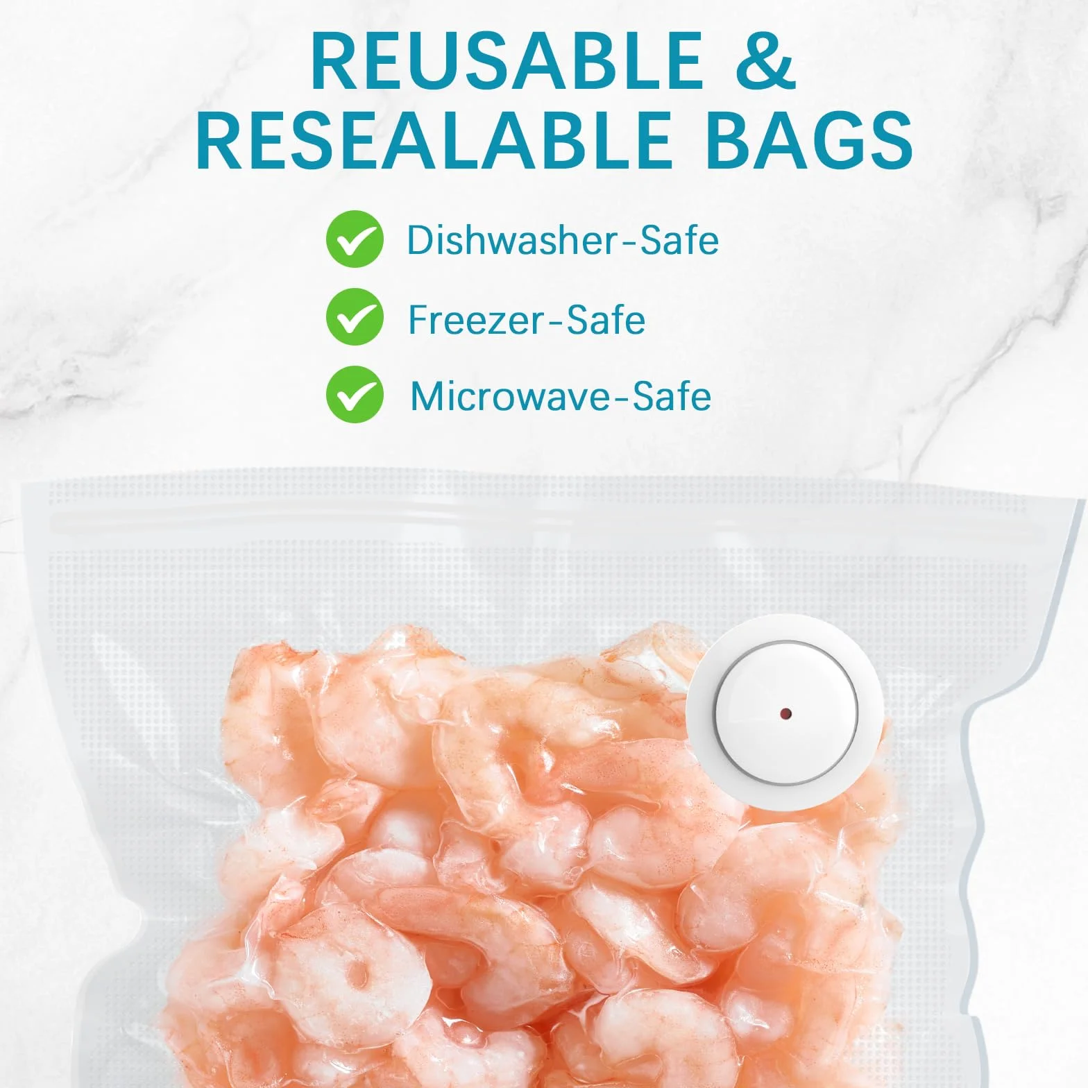 Kssvzz 20 Pezzi Sacchetti Sottovuoto 26 * 28 cm, Sacchetti Sottovuoto per Alimenti, Senza BPA