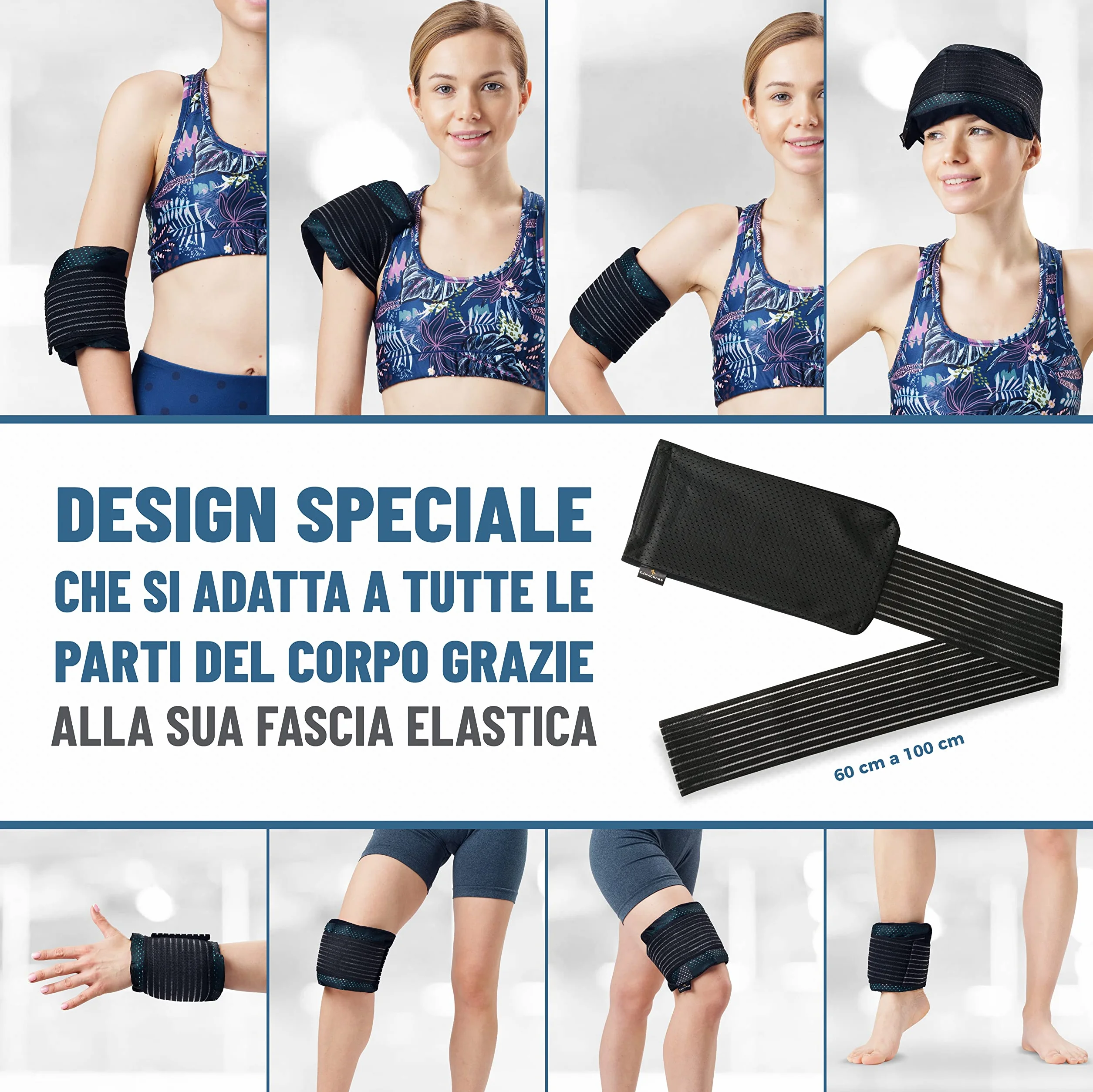 Buste Ghiaccio Gel Riutilizzabile con Custodia Multiposizione in Tessuto - Effetto Caldo e Freddo per microonde e congelatore