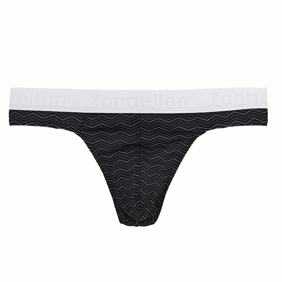 Tanga da uomo con perizoma, sacco grande, bianco, nero