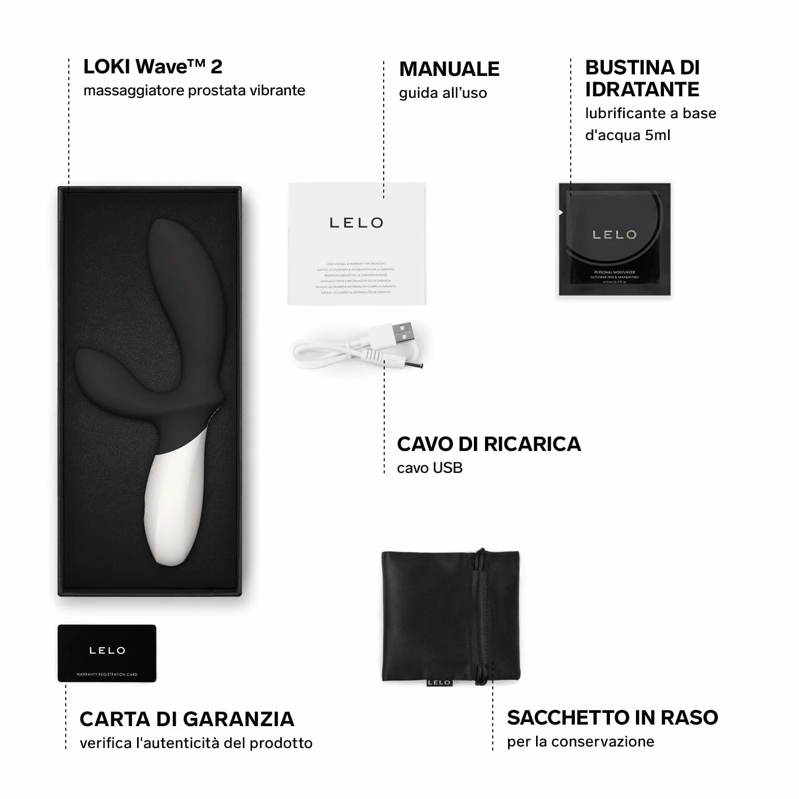 LELO LOKI Wave 2 Vibratore Maschile e Massaggiatore Intimo con 12 Modalità, Prostata Vibratore Anale, Sex Toy per Uomo, Stimolatore Prostatico con Design Impermeabile, Vibratore per Uomo, Black