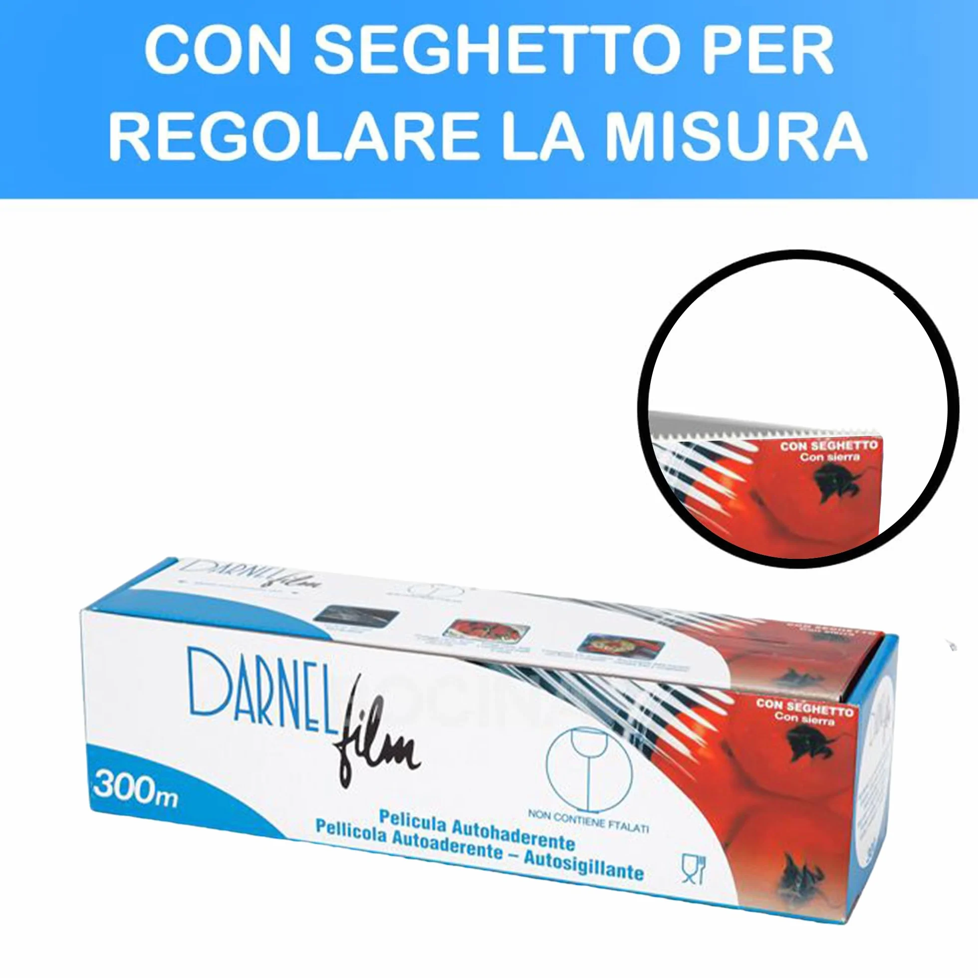GM 3 ROTOLI Pellicola Trasparente per Alimenti 29,5cm x 300mt con Seghetto. Avvolgi, Cucina e Conserva con Cura gli Alimenti. Pellicola Trasparente di Qualità