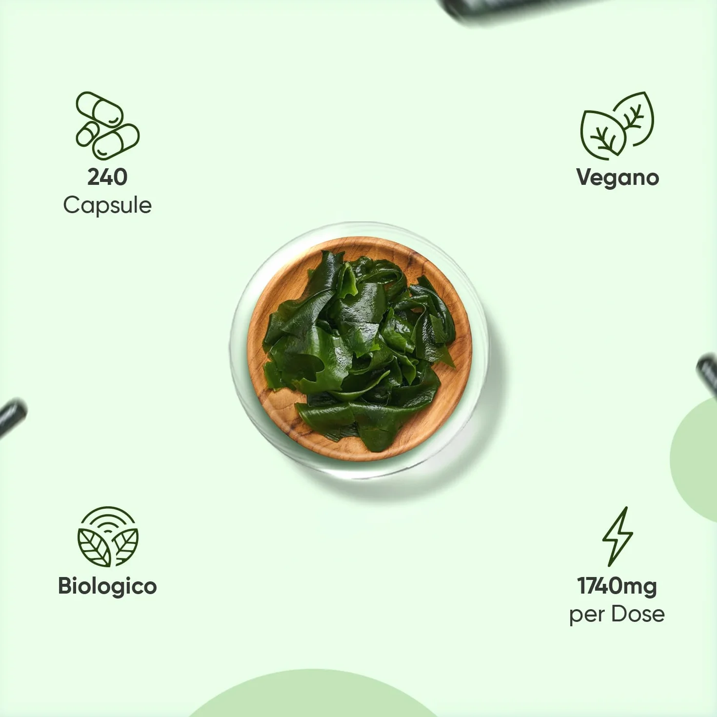 Spirulina e Clorella Biologiche 240 Capsule Vegane 1740mg Superfood Integratore Senza Glutine Prodotto in Europa