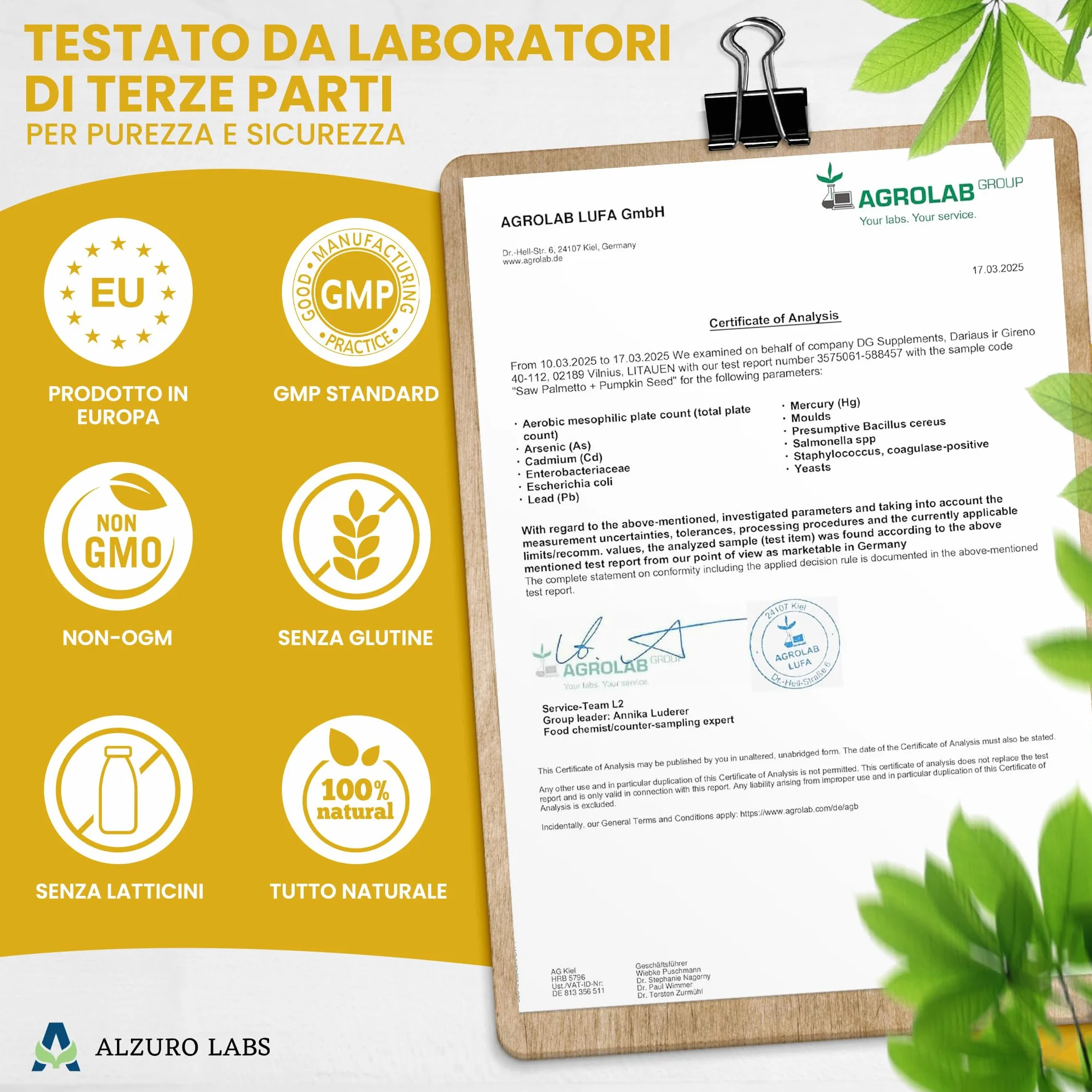 Saw Palmetto e Semi di Zucca 500mg Estratto 4:1 10:1 120 Veg Capsule 4 Mesi GMP Testato da Laboratorio Indipendente