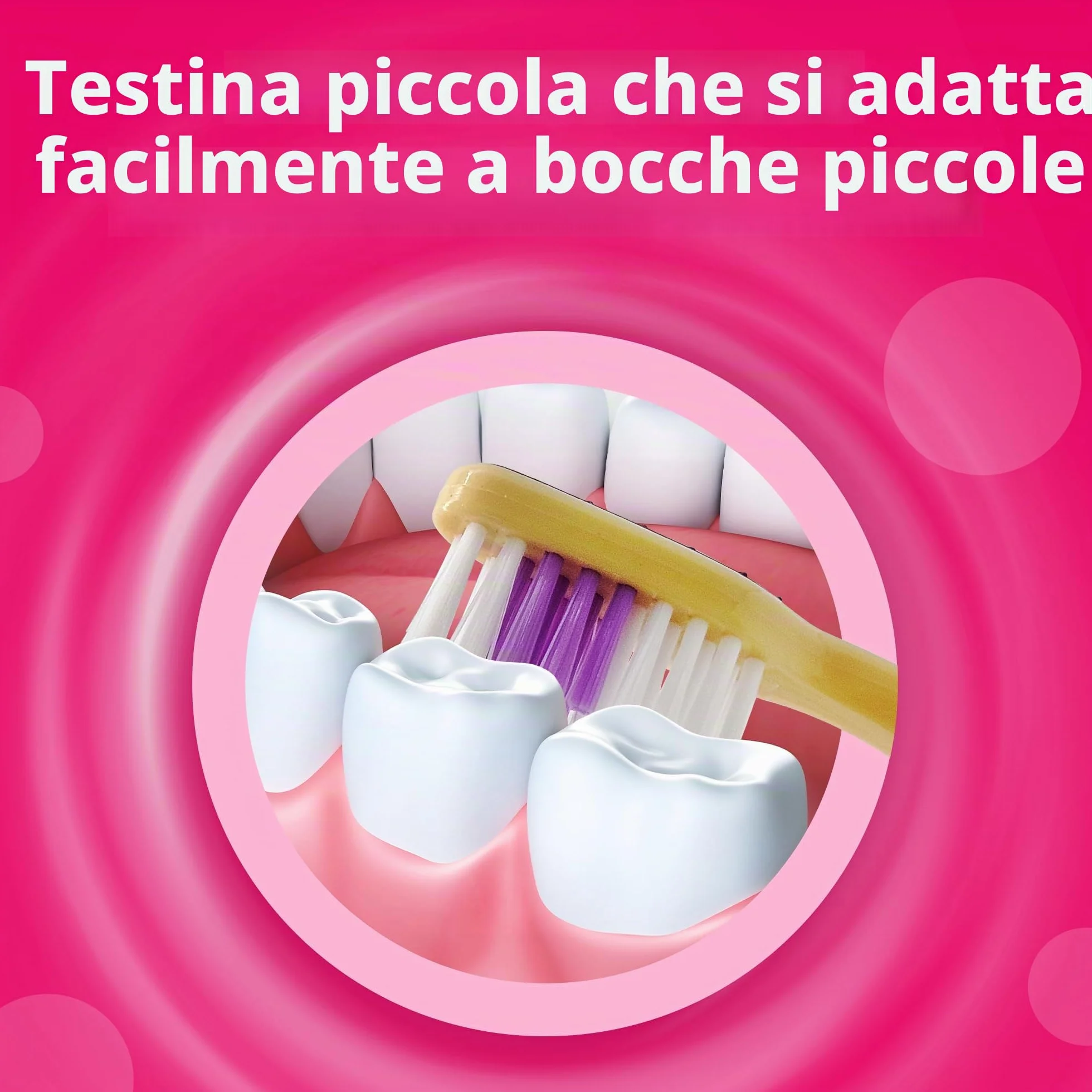 Spazzolino da denti Princess con tappo di protezione, ventosa, manico comodo e setole morbide per bambini
