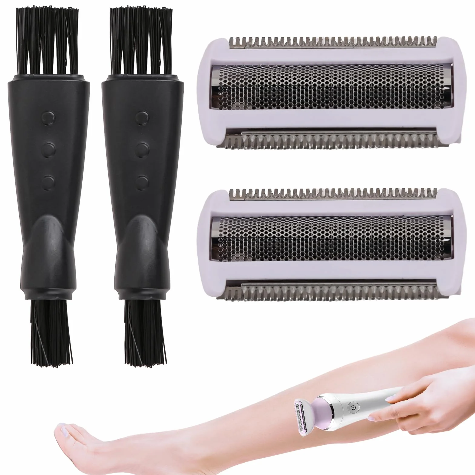2 lame di ricambio per rasoio BRL130 BRL140 BRL175 BRL146 Bre620 Bre640 Bg2040 Bg2020 Wet & Dry Ladyshave - 2 lame da rasoio da donna