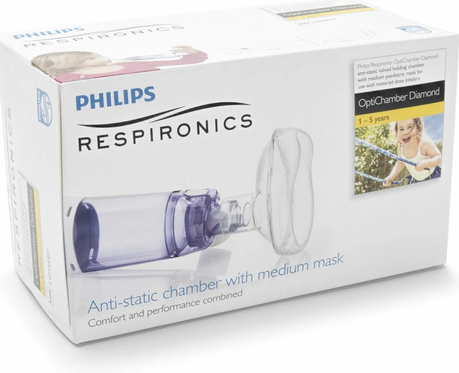 Philips OptiChamber Diamond Erogatore valvola antistatica maschera pediatrica media