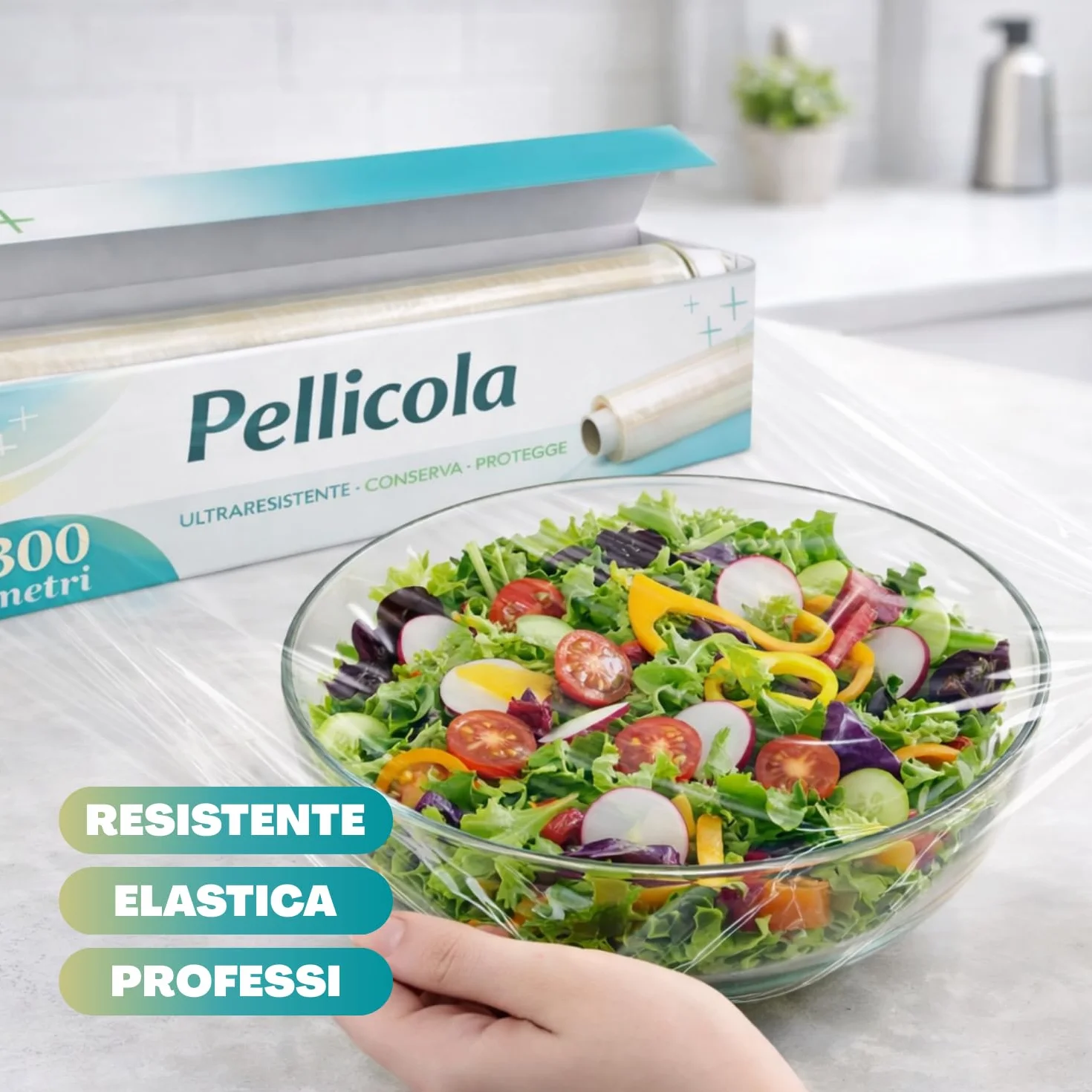 Virsus Pellicola Alimenti 300 Metri Rotolo Alimentare Professionale con Box