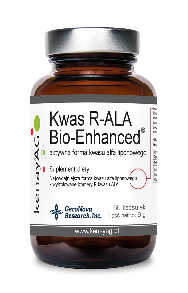 R-ALA Bio-Enhanced 60 kapsułek KenayAG kwas alfa lipoiczny