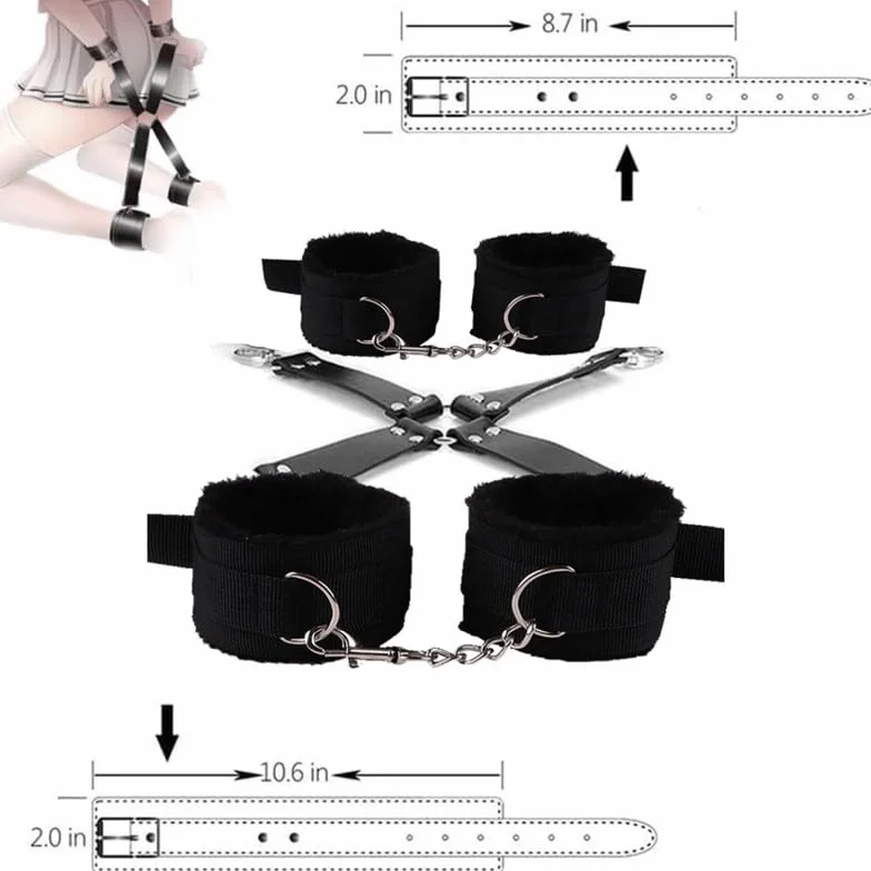 Black Dade Liscia Pelle Regolabile Set di 12 Pezzi BDSM Bondage Accessori Sportivi, Attrezzature di Allenamento di Resistenza