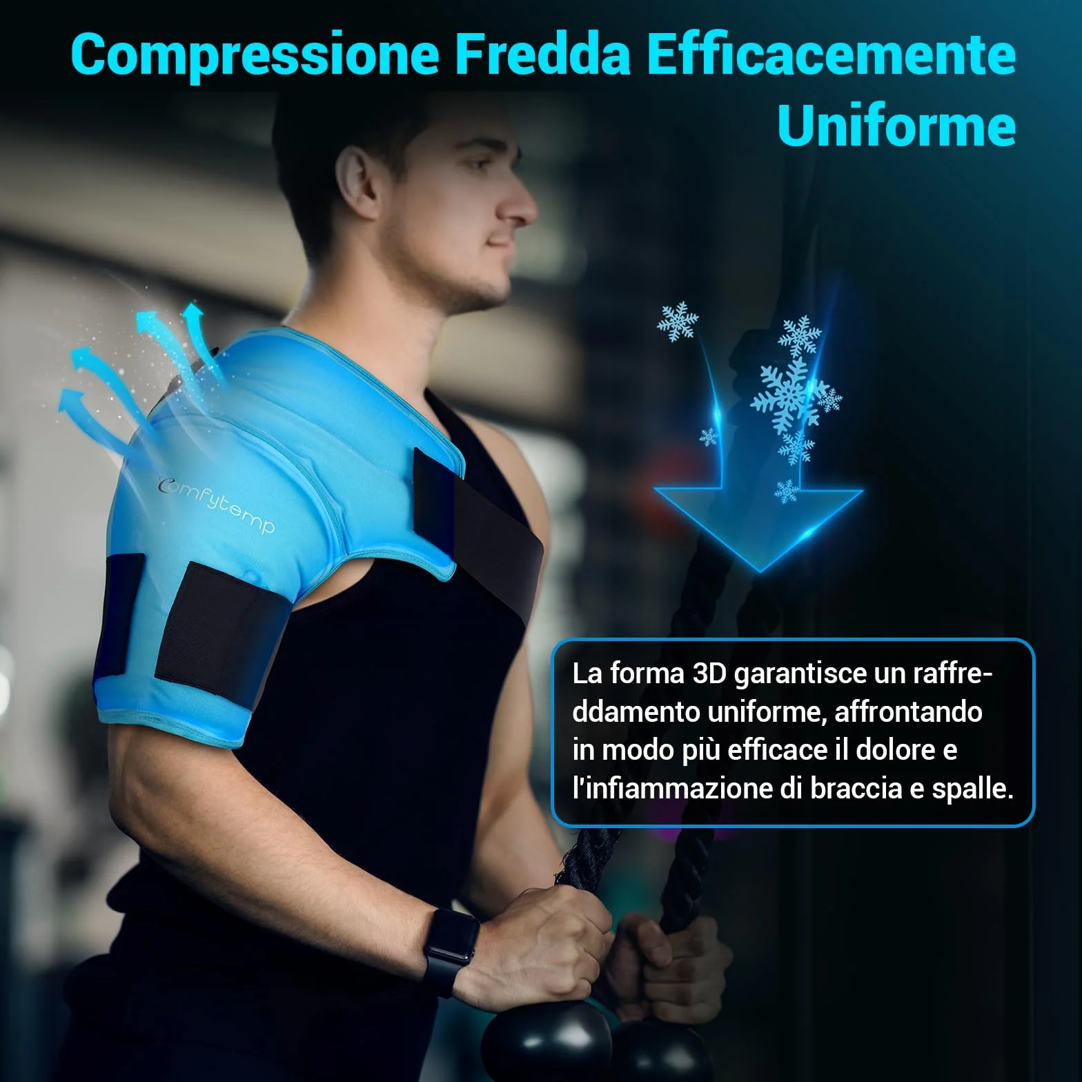 Comfytemp Borsa del Ghiaccio 3D per Spalla, Terapia Calda e Fredda, Sinistra e Destra (S/M)
