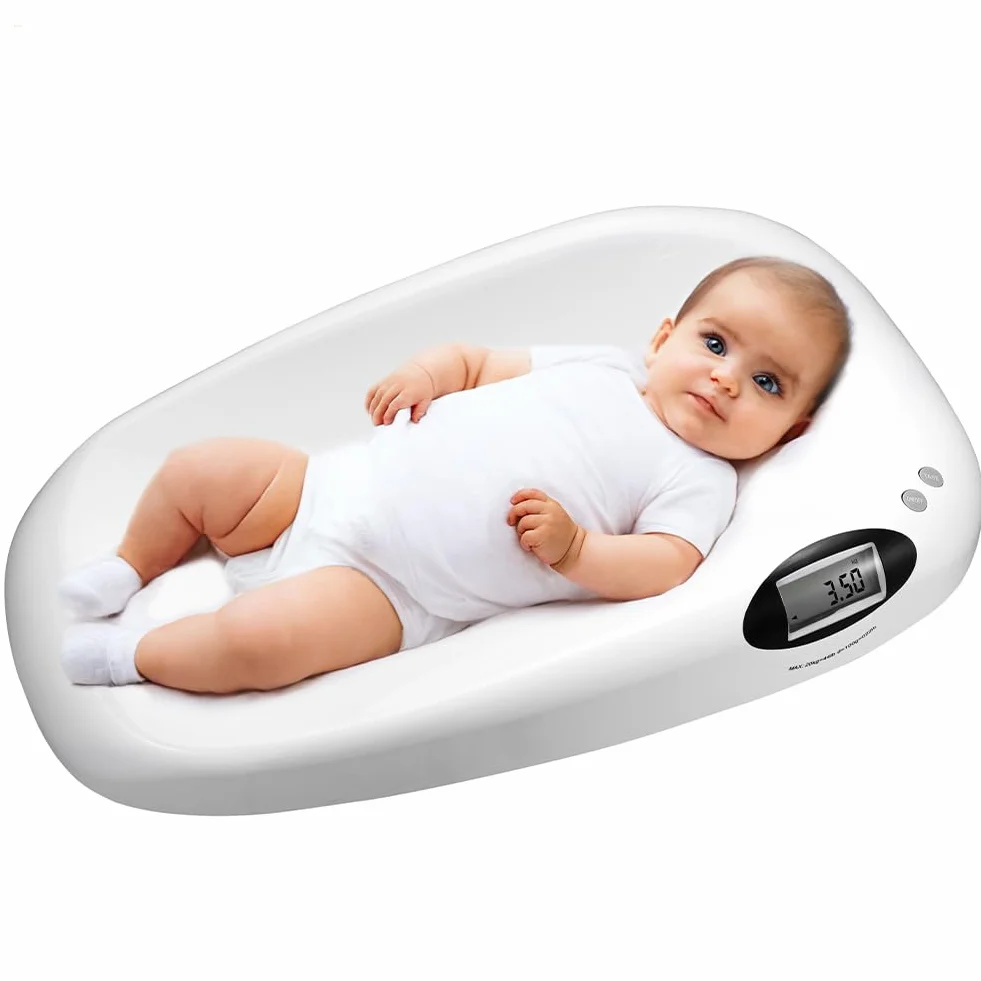 Bilancia Elettronica Pesa Bambini Neonati 20 kg 10 g Funzione Tara LCD 62 x 35 x 8.5 cm Bianco