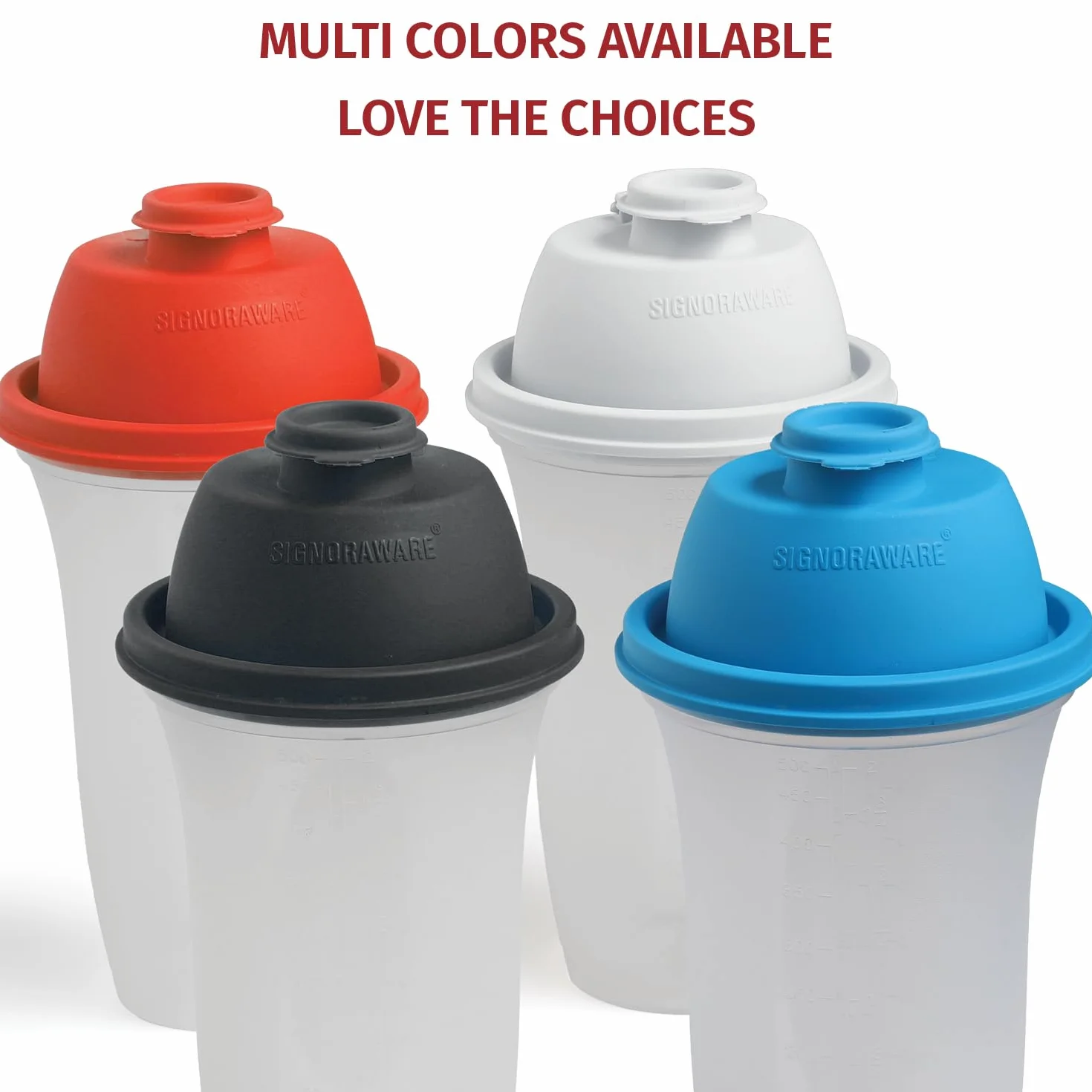 SIGNORA WARE Bottiglia shaker in plastica per frullati, 500 ml, per sostituire frullati, bevande, mescolare condimenti per insalata, salse, margarita, molto altro