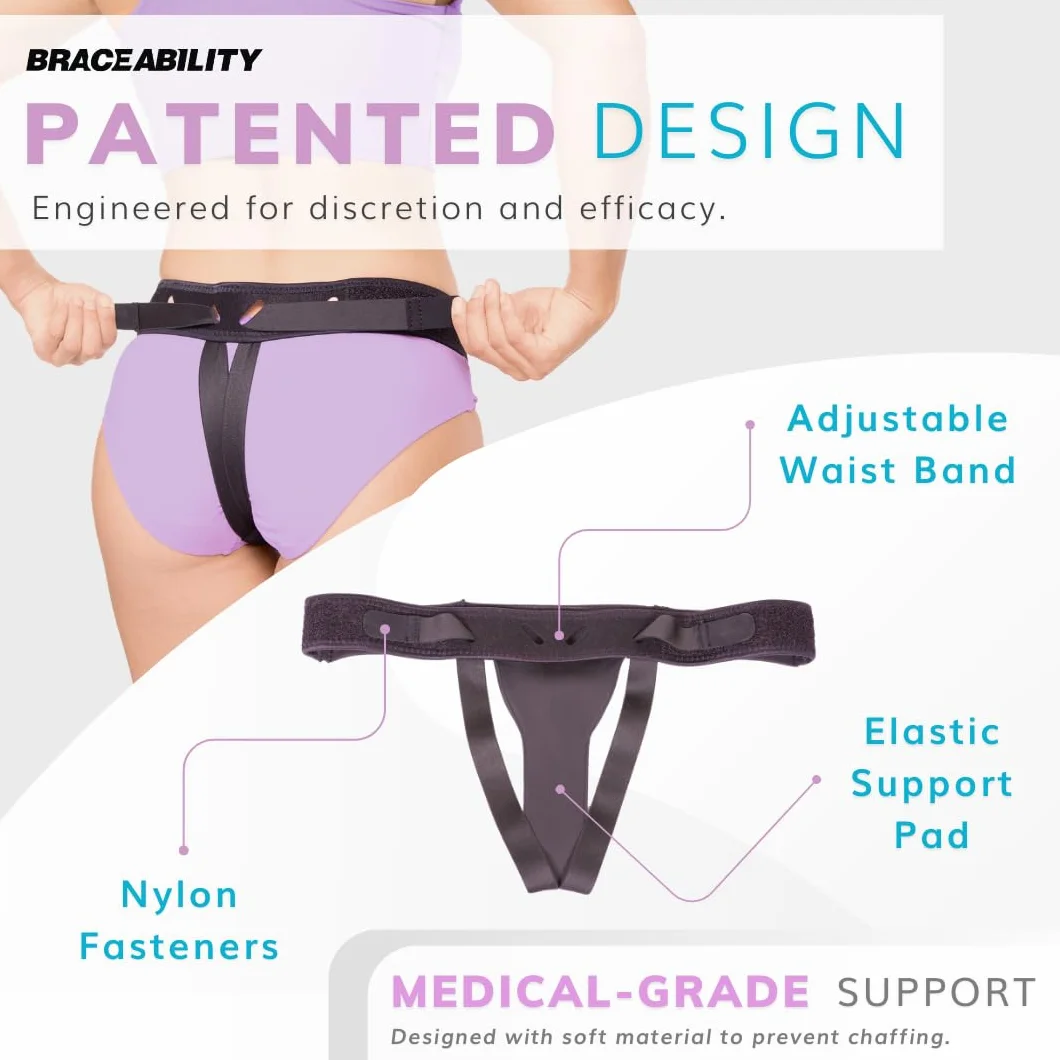 BraceAbility Pelvic Pro - Cintura di supporto per prolasso da donna, in attesa di brevetto, per vescica caduta, varicosità vulvari, recupero post-parto e sinfisi Pubis disfunzione dolore (M)