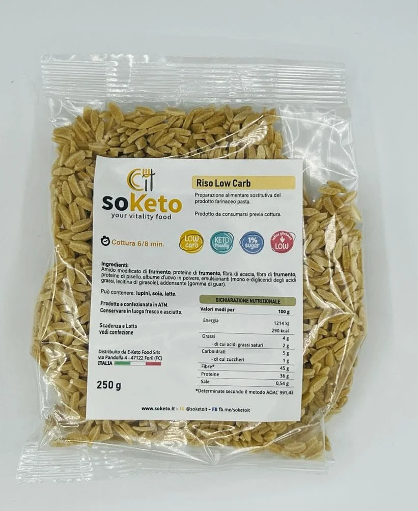 Riso chetogenico e low carb per dieta chetogenica o con pochi carboidrati (250 grammi)