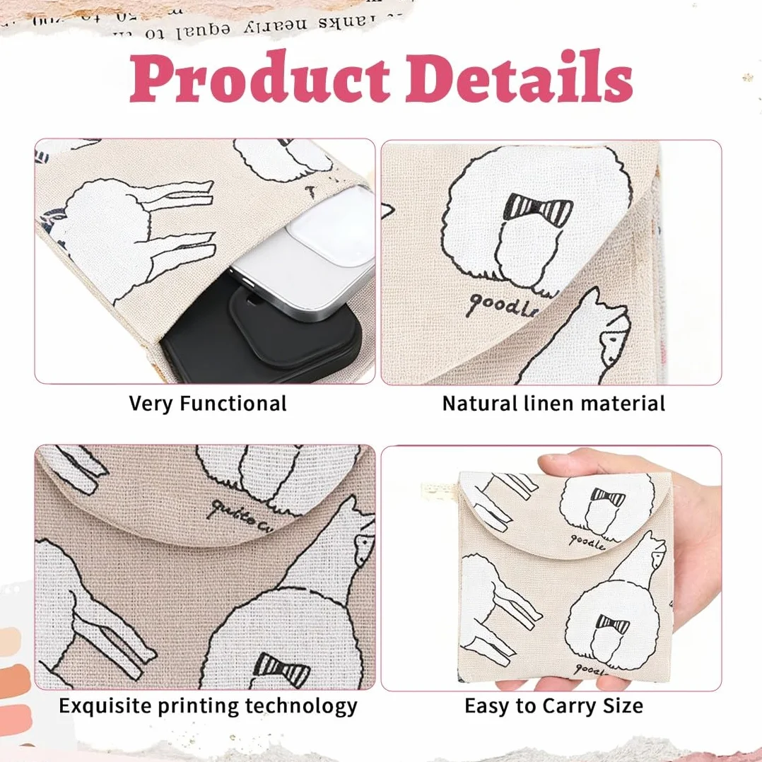 Porta Assorbenti da Borsa Impermeabile, Contenitori per Assorbenti Igienici, Bustina Portatutto Donna Mini Pochette