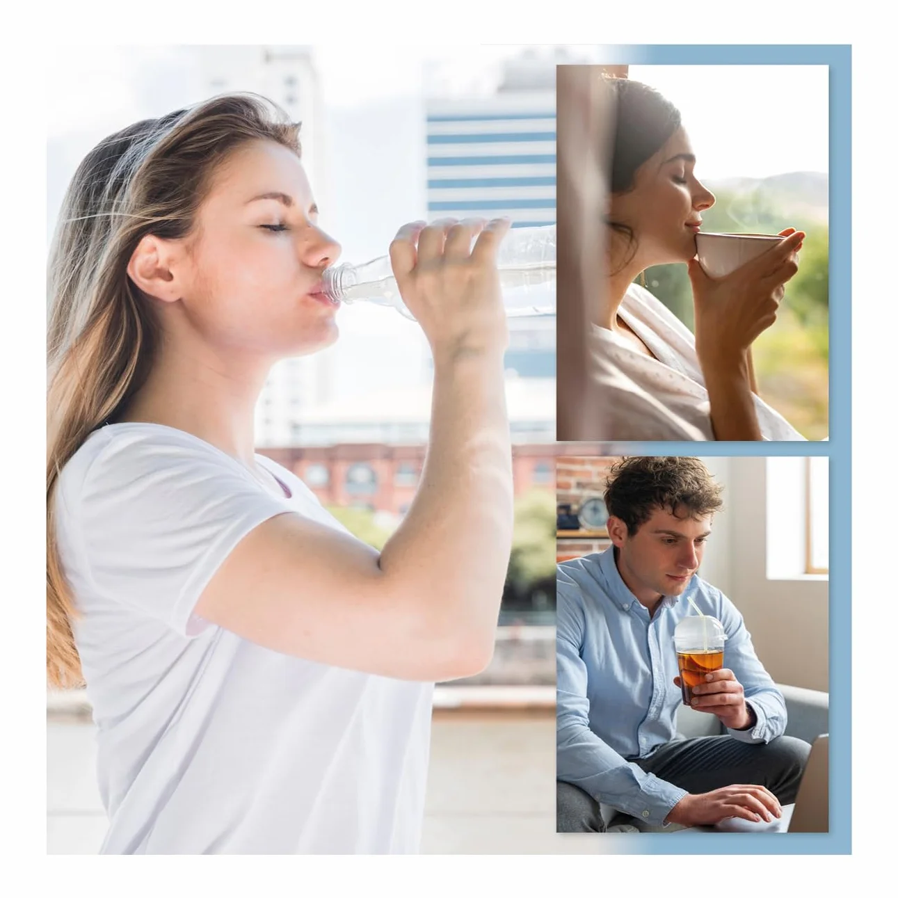Integratore solubile, Gusto tè verde, Confezione da 12 stick da sciogliere in acqua fredda o calda. Favorisce il drenaggio dei liquidi corporei.