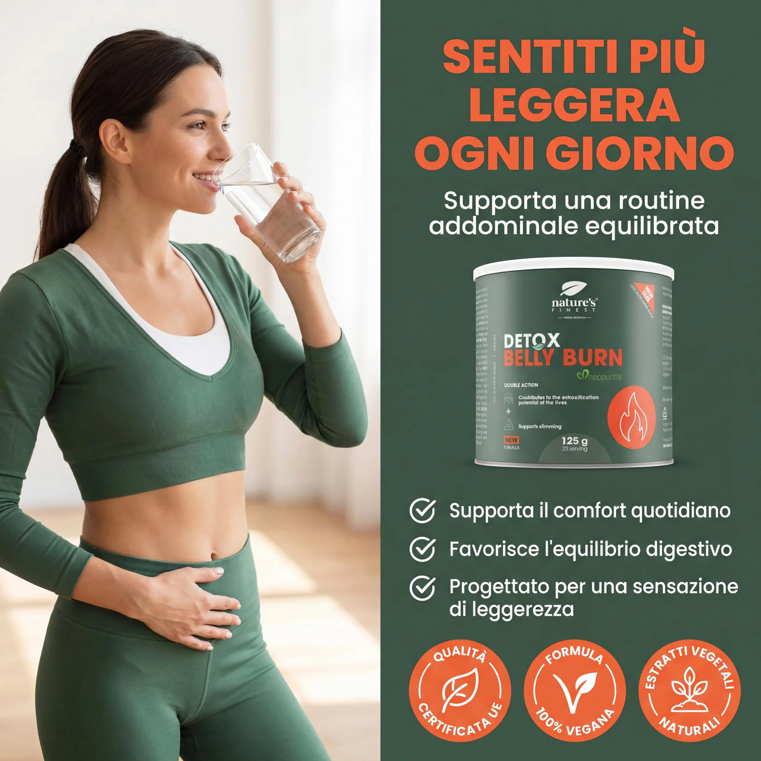 Nature’s Finest Detox Belly Burn Integratore Detox in Polvere 125 g