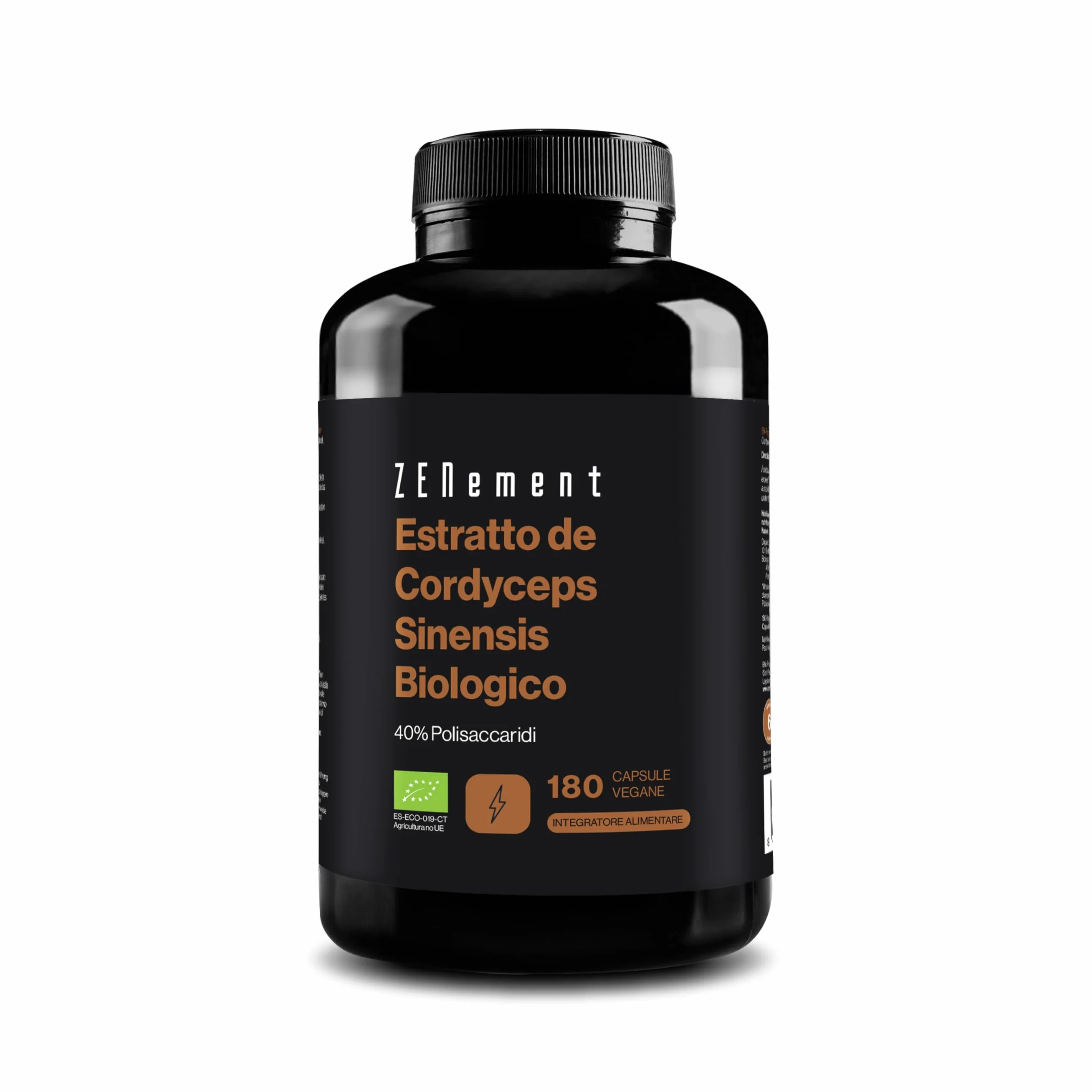 Cordyceps Sinensis Bio | 6500 mg (Estratto CS-4 10:1) alto dosaggio, con il 40% di Polisaccaridi Bioattivi | 180 capsule | 100% biologico, Vegano, Senza Additivi | Zenement