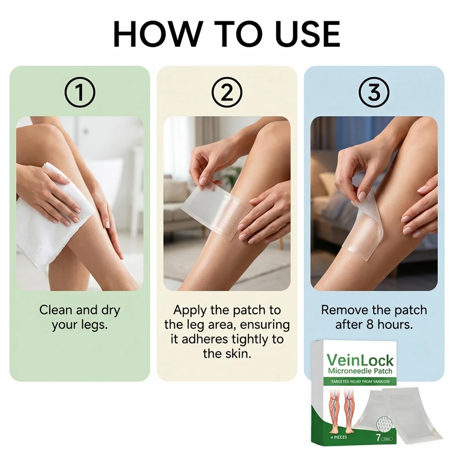 Cerotti Microaghi per la Cura delle Gambe, Patch Trasdermici per Varicosi e Sollievo da Vene Gonfie, Fascia Elastica Traspirante per un'Azione Profonda e Duratura (1)