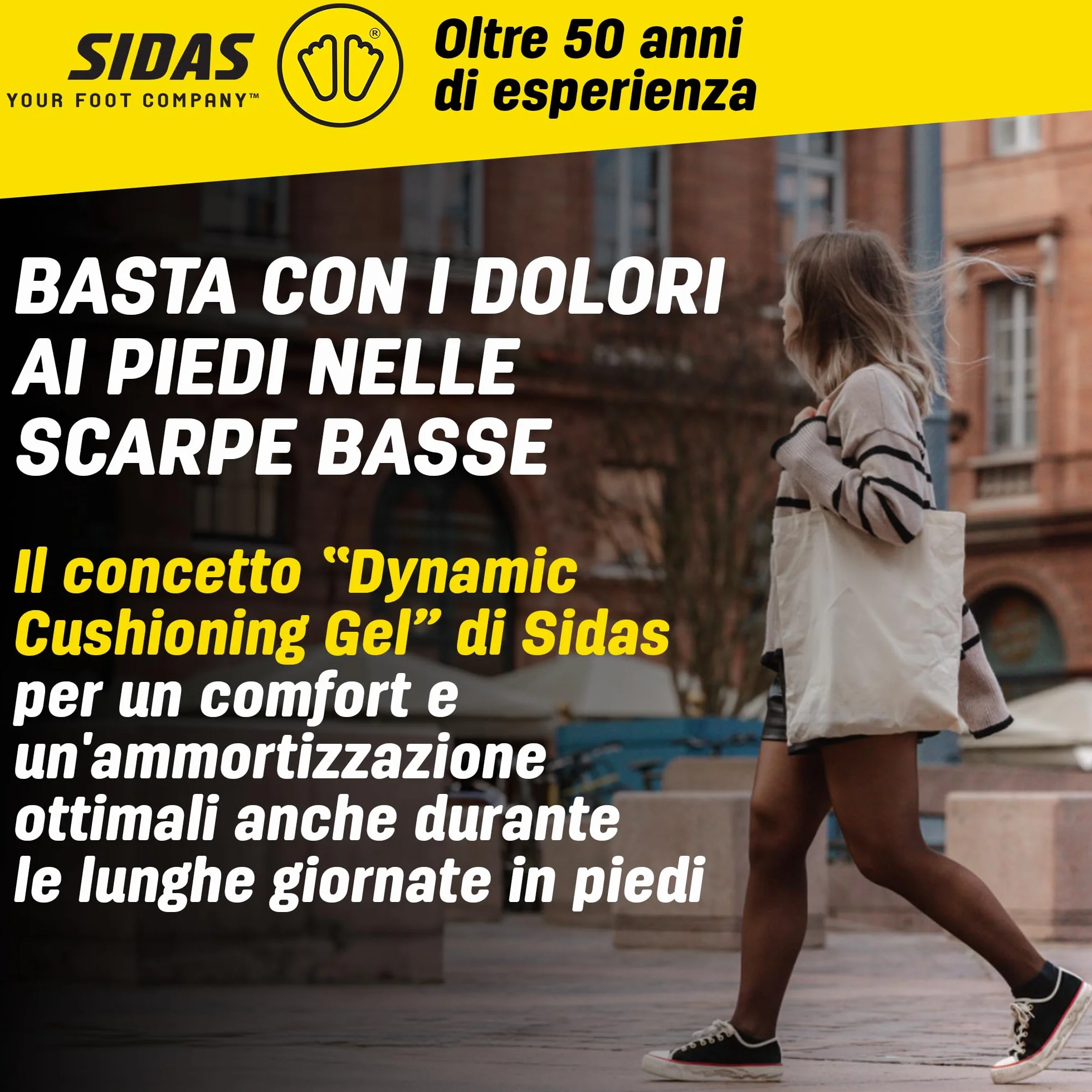 Sidas Gel Slim Solette in Gel Ammortizzanti e Antibatteriche per Camminare o Lavorare Comfort Traspirabilità