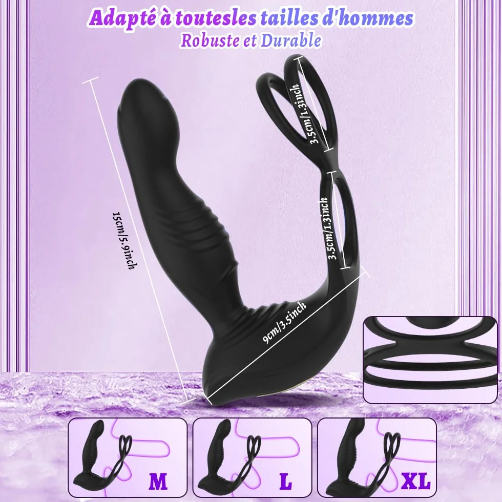 Prostata Vibratore Sexytoys Uomo,Anello Vibrante per Lei e Lui,Vibratore per Uomo con Telecomando, Stimolatore per Clitoride,Dildo Anale Vibratore con 10 Modalità Anal Plug Vibratore per Uomo Sex Toys