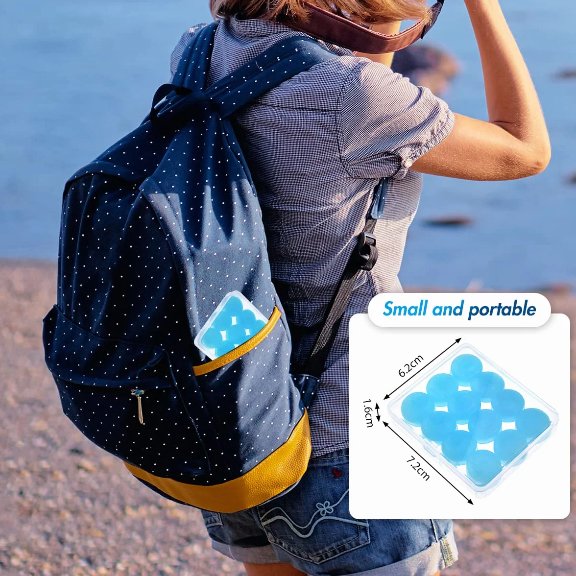 Tappi Orecchie Silicone Antirumore Morbidi Modellabili Riutilizzabili per Dormire, Nuoto, Lavoro (Blu)
