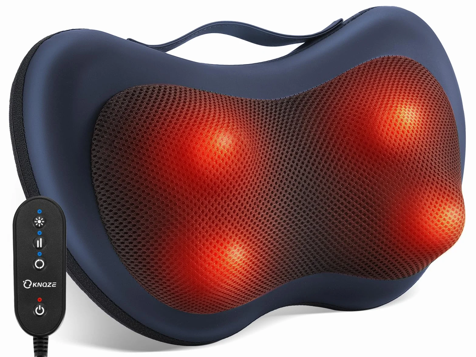 KNQZE Massaggiatore per collo con funzione di calore, massaggiatore Shiatsu con testine massaggianti rotanti 3D, cuscino massaggiante per collo, spalle e schiena, massaggiatore per la schiena, per