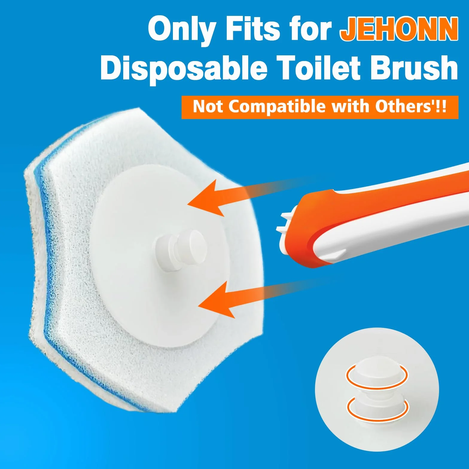 JEHONN Pulisci Water Usa e Getta Ricariche 48 Pacchi, Bagno Scrubber Wand Sostituzione Cleaner Pads per Lavello Vasca da bagno Lavabo Mop Pool (Adatto Solo per JEHONN)