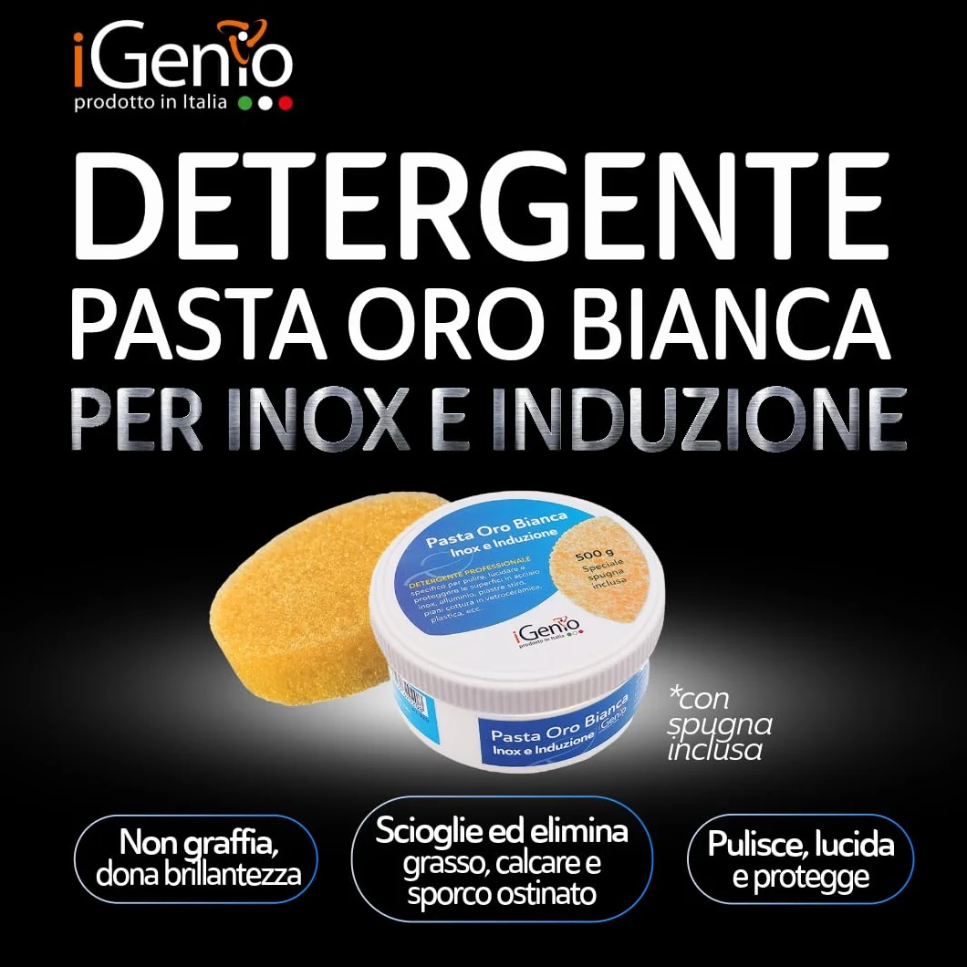 Detergente pasta oro bianca inox e induzione, art.920 - iGenio