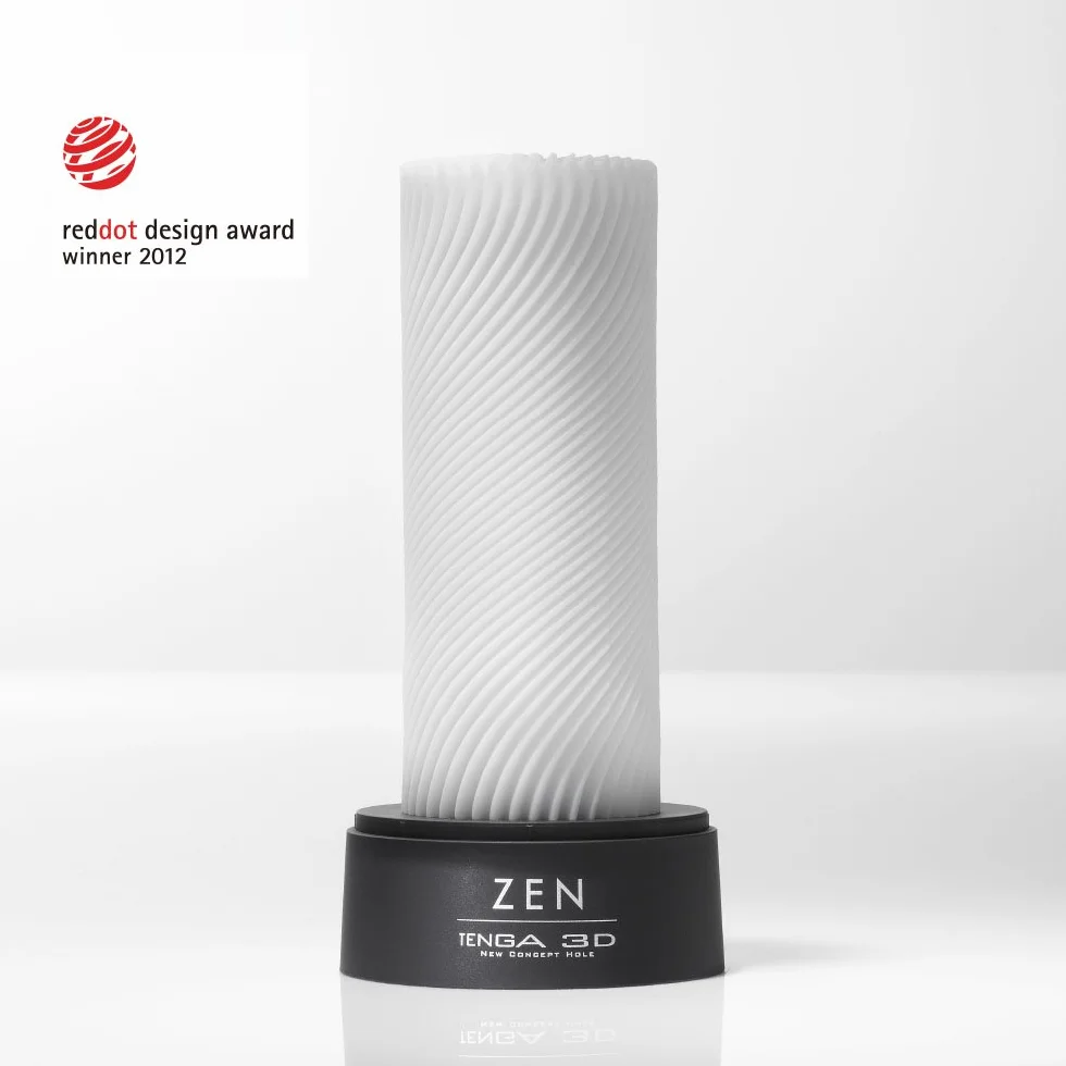 TENGA Zen 3D Sensual Sleeve Male Masturbator, Soothing Sculpted and Reusable Massager, TNH-003 Zen, White (TNH003)